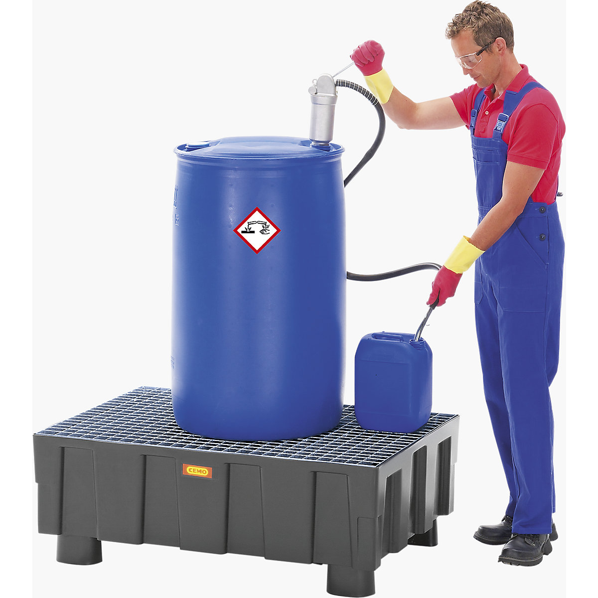 Cubeta colectora de PE para bidones de 200 litros – CEMO (Imagen del producto 2)-1