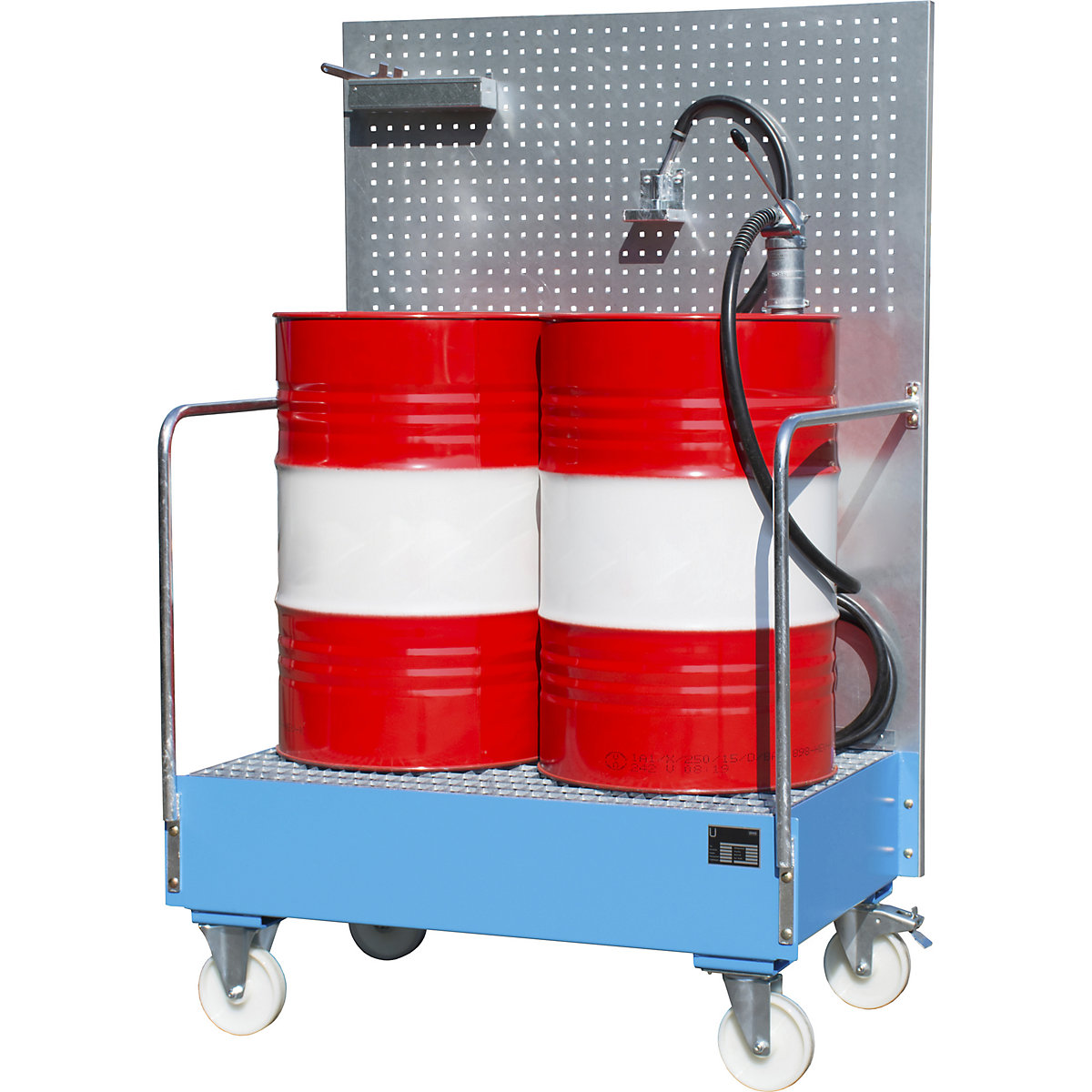 Cubeta colectora rodante con pared de placas perforadas – eurokraft pro (Imagen del producto 2)-1