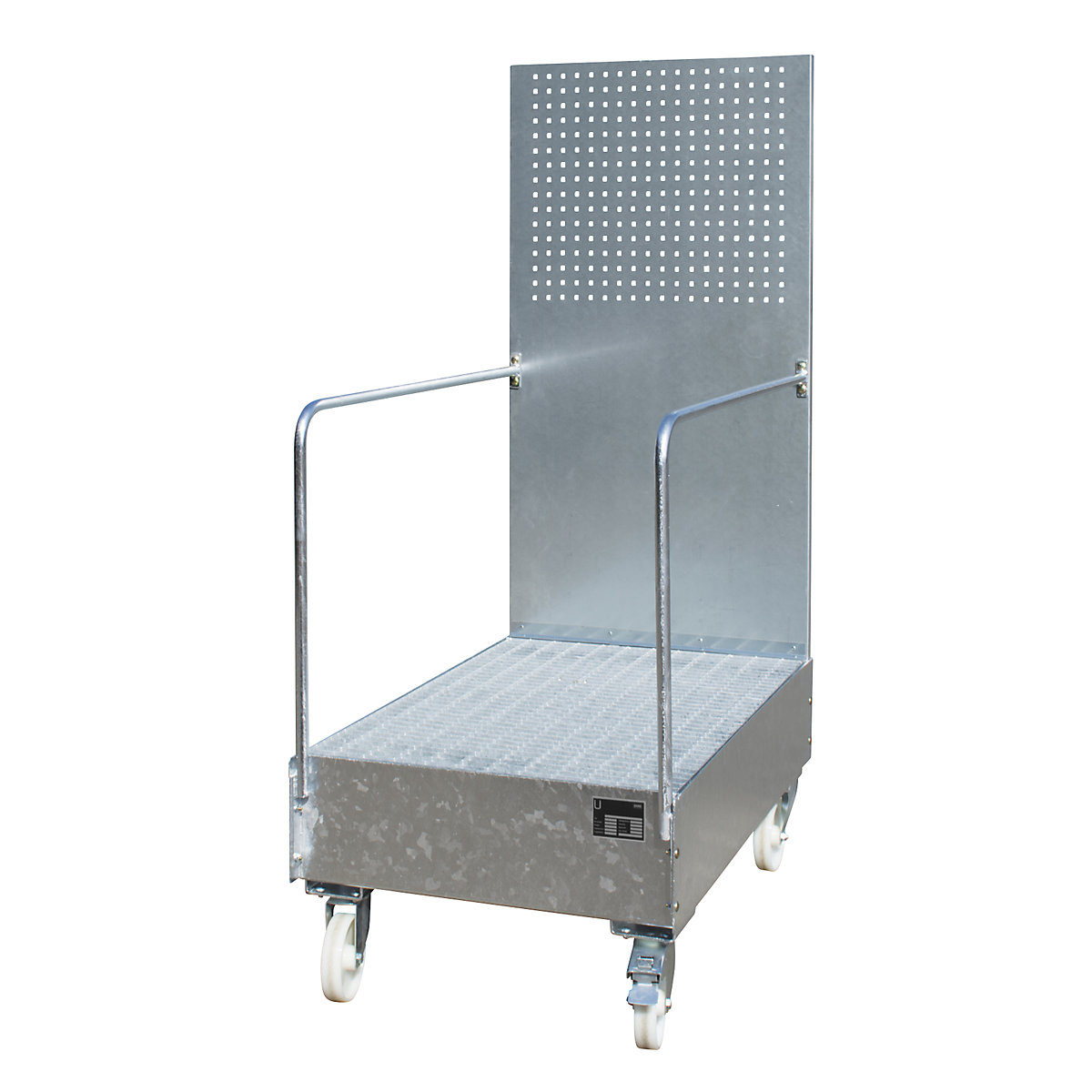 Cubeta colectora rodante con pared de placas perforadas &ndash; eurokraft pro