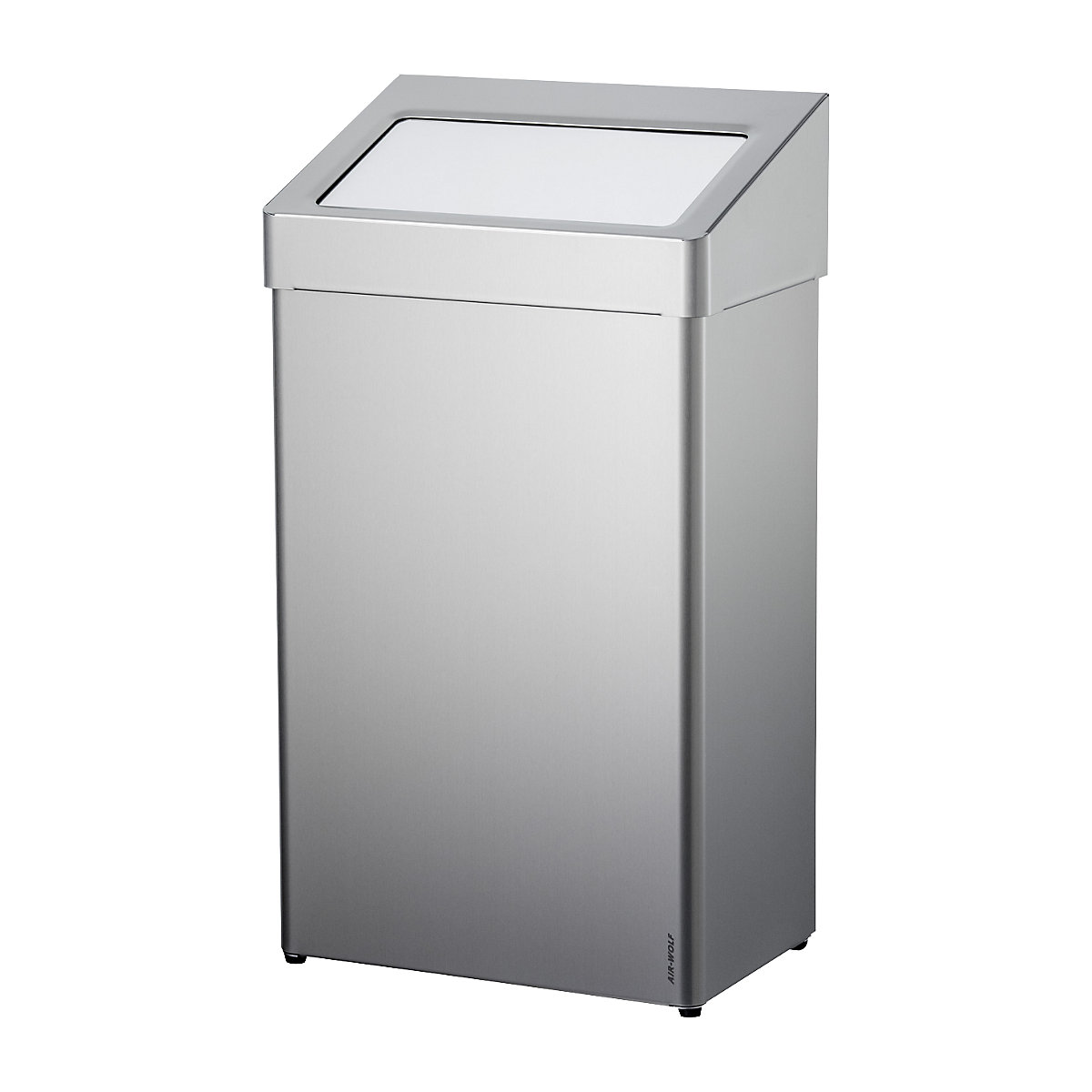 Cubo de basura, acero inoxidable, con tapa abatible &ndash; AIR-WOLF