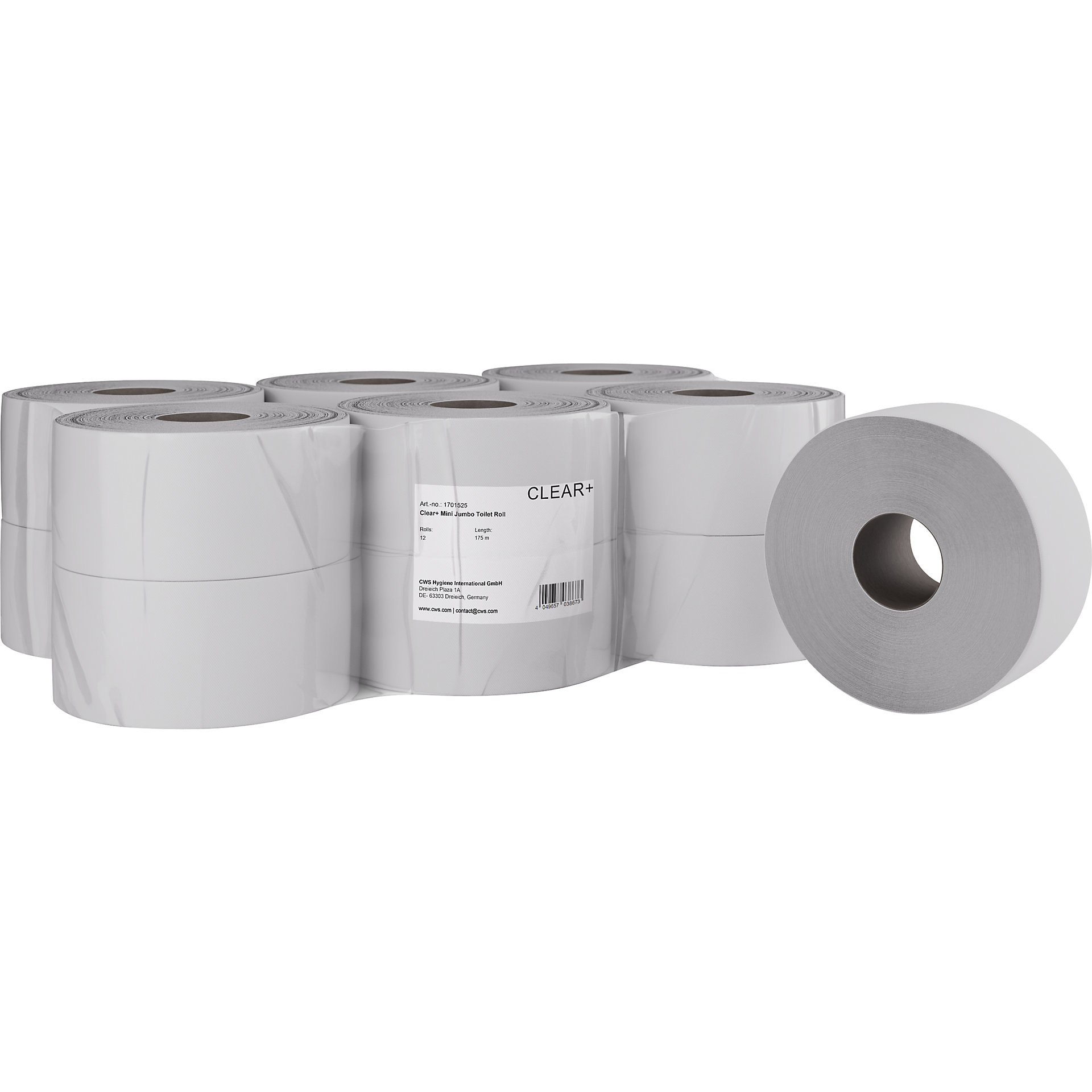 Papel higiénico Clear+ – CWS: 2 capas, UE 12 unid. | kaiserkraft