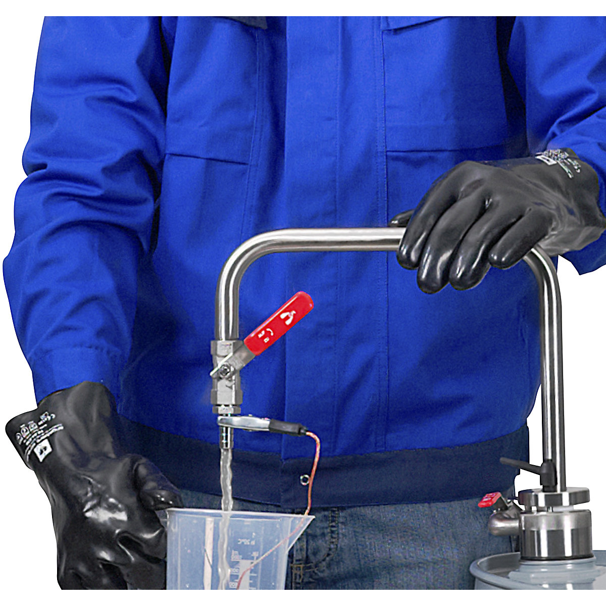 Bomba de acero inoxidable para disolventes, accionada por pedal (Imagen del producto 2)-1