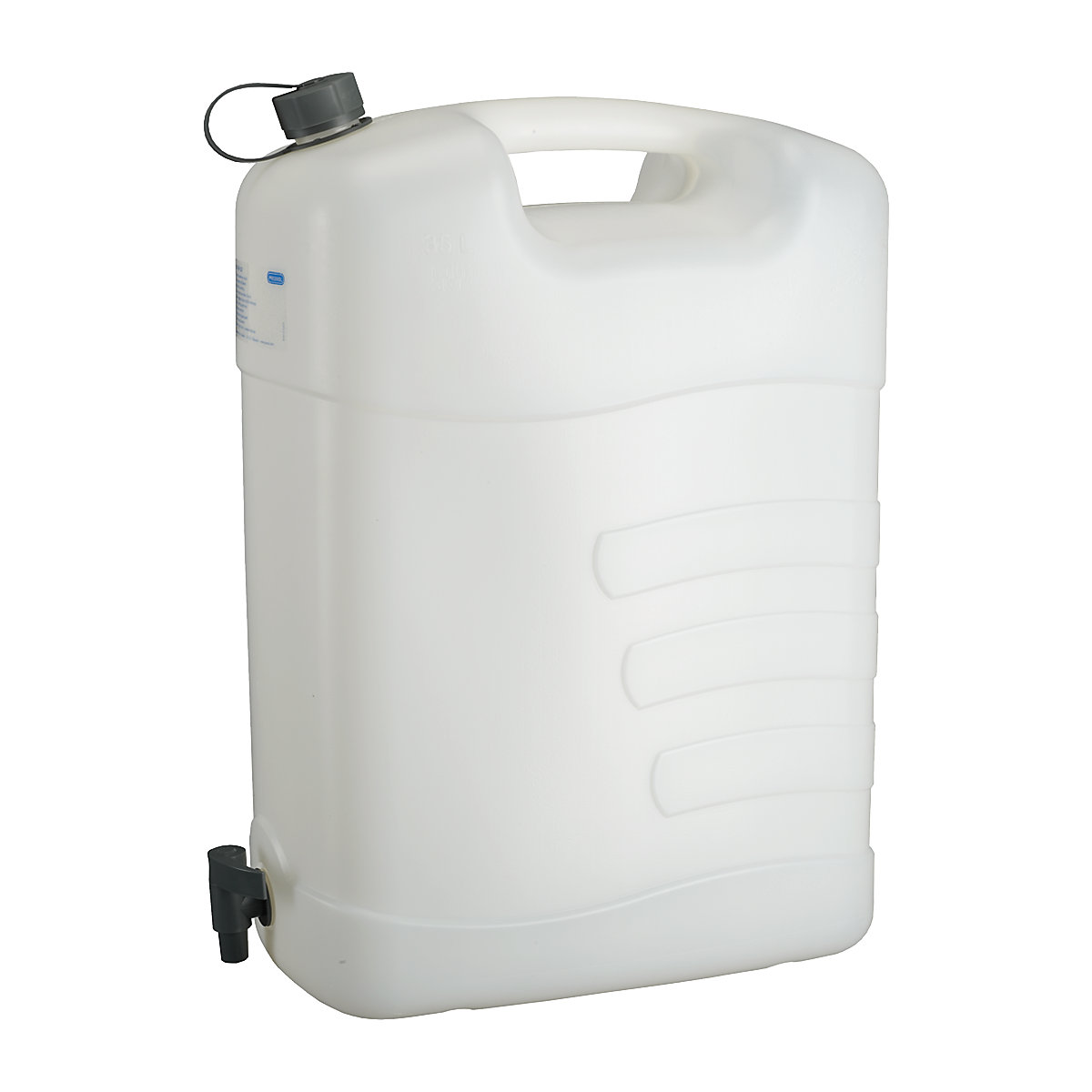 Bidón de agua con grifo de descarga – PRESSOL: 35 litros, UE 5 unid.