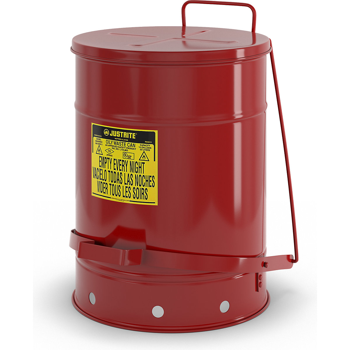 Contenedor de protección contra incendios, chapa de acero – Justrite (Imagen del producto 7)-6