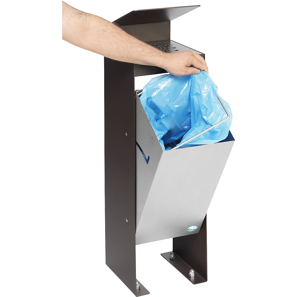 Colector de residuos/cenicero con cubierta de chapa perforada – VAR (Imagen del producto 2)-1