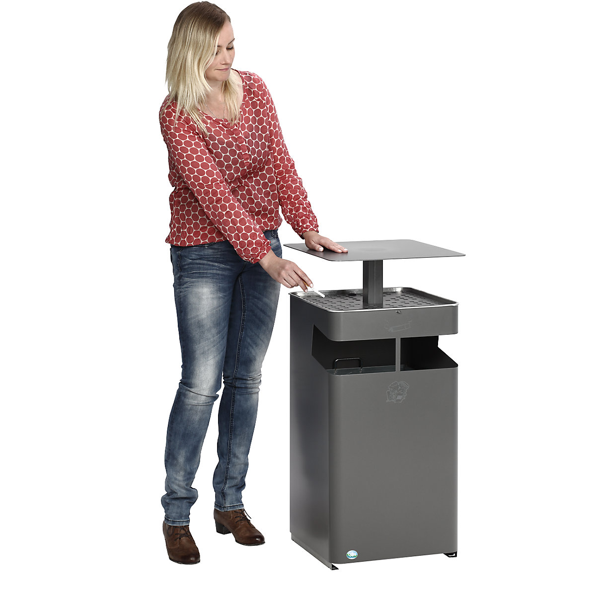 Colector de residuos/cenicero, con tejadillo – VAR (Imagen del producto 2)-1