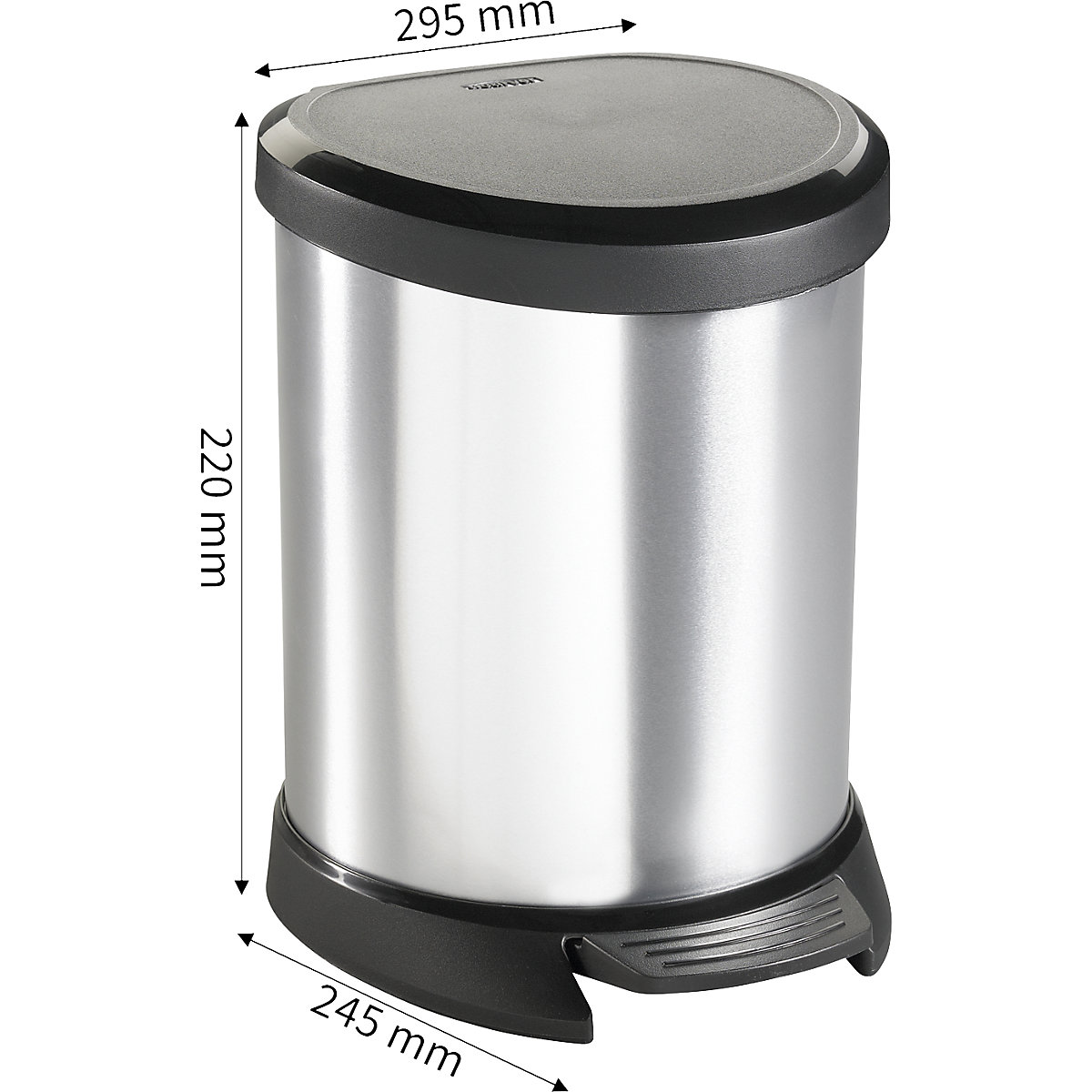 Cubo de basura con pedal DECOBIN, semicircular (Imagen del producto 3)-2