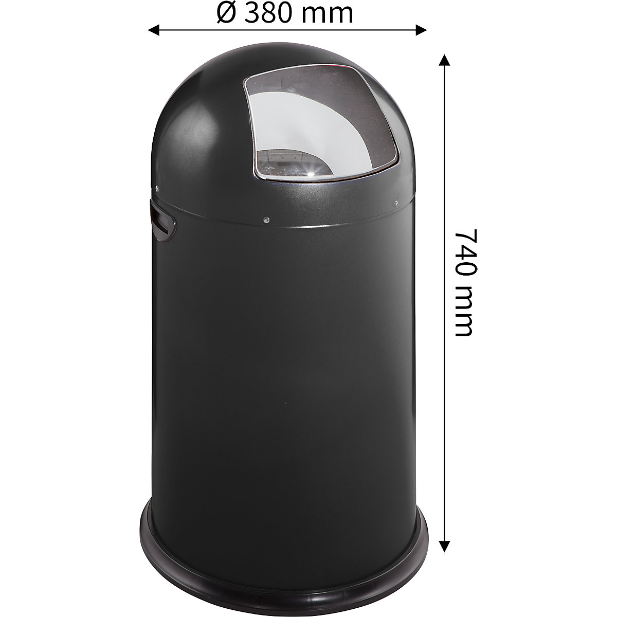 Cubo de basura con trampilla, acero – VAR (Imagen del producto 4)-3