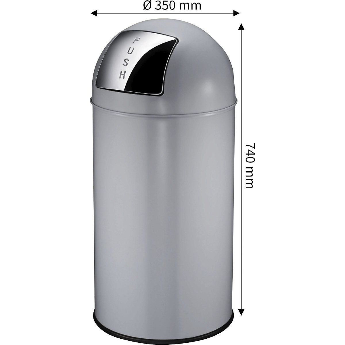 Cubo de basura con trampilla, acero – EKO (Imagen del producto 2)-1