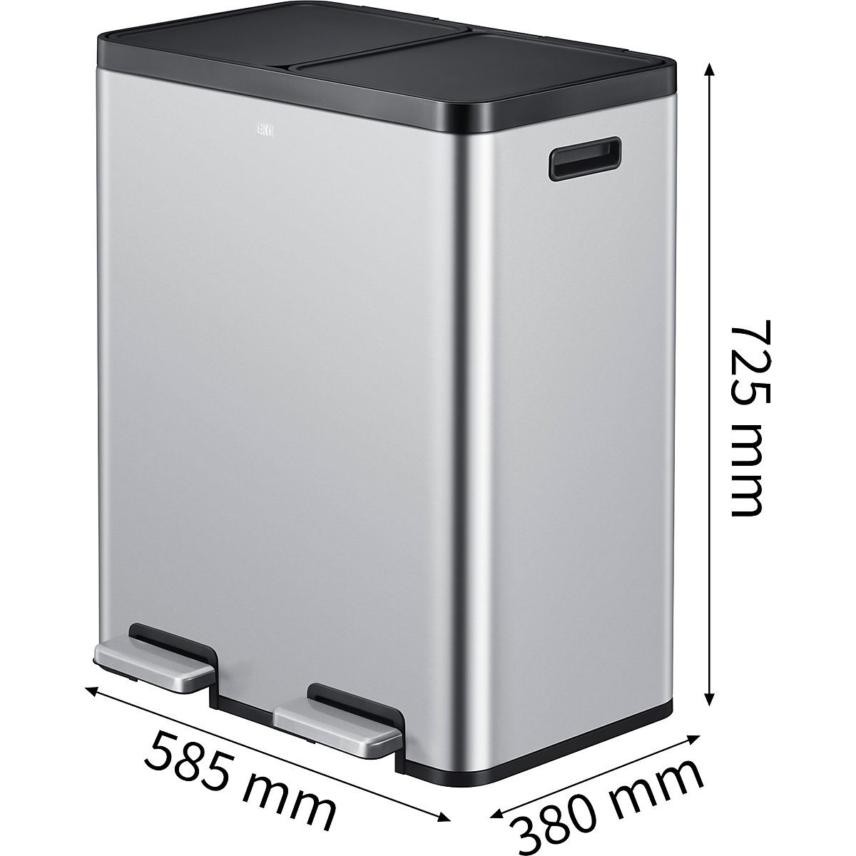 Papelera de pedal Recycler, acero – EKO (Imagen del producto 4)-3