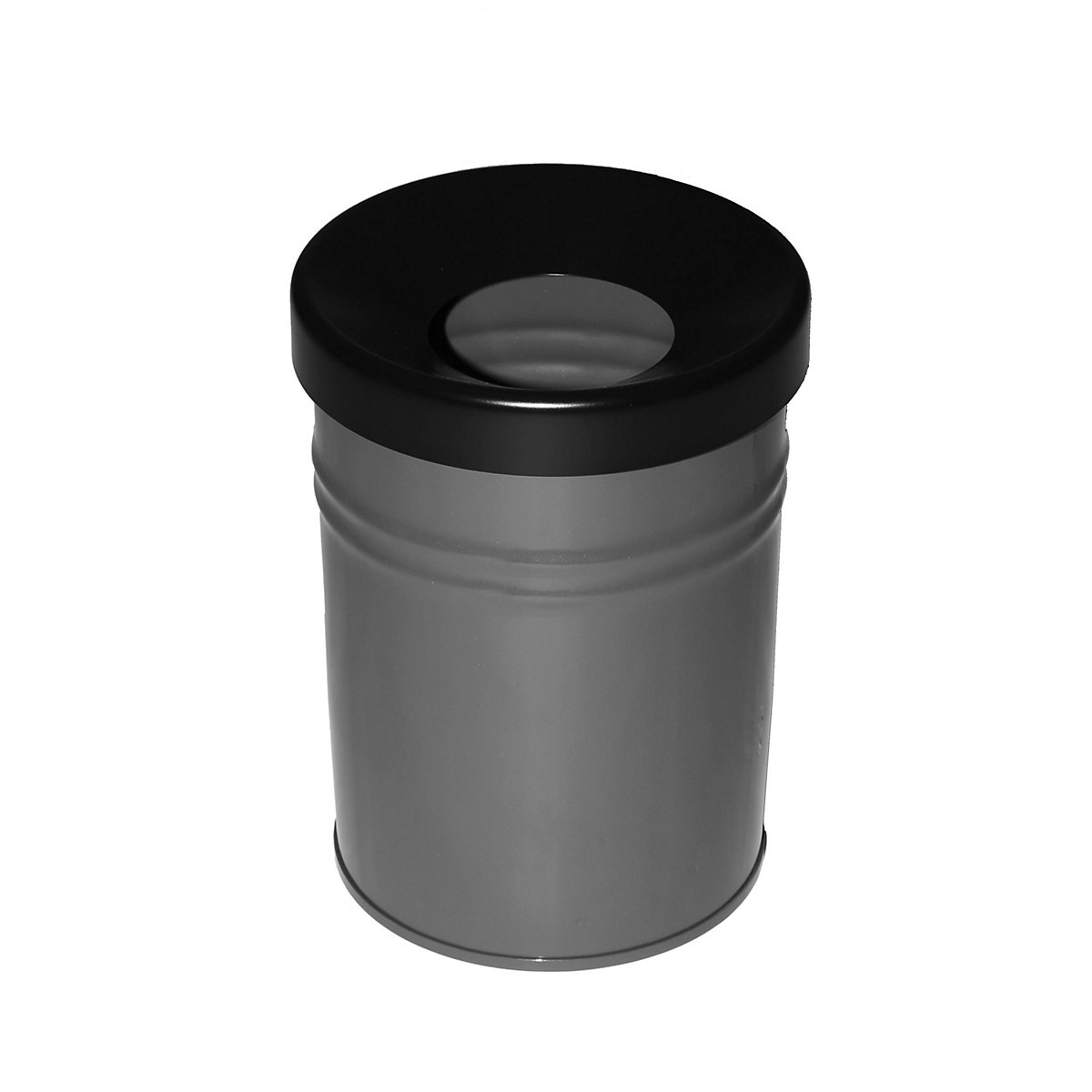Recipiente para residuos, autoextinguible