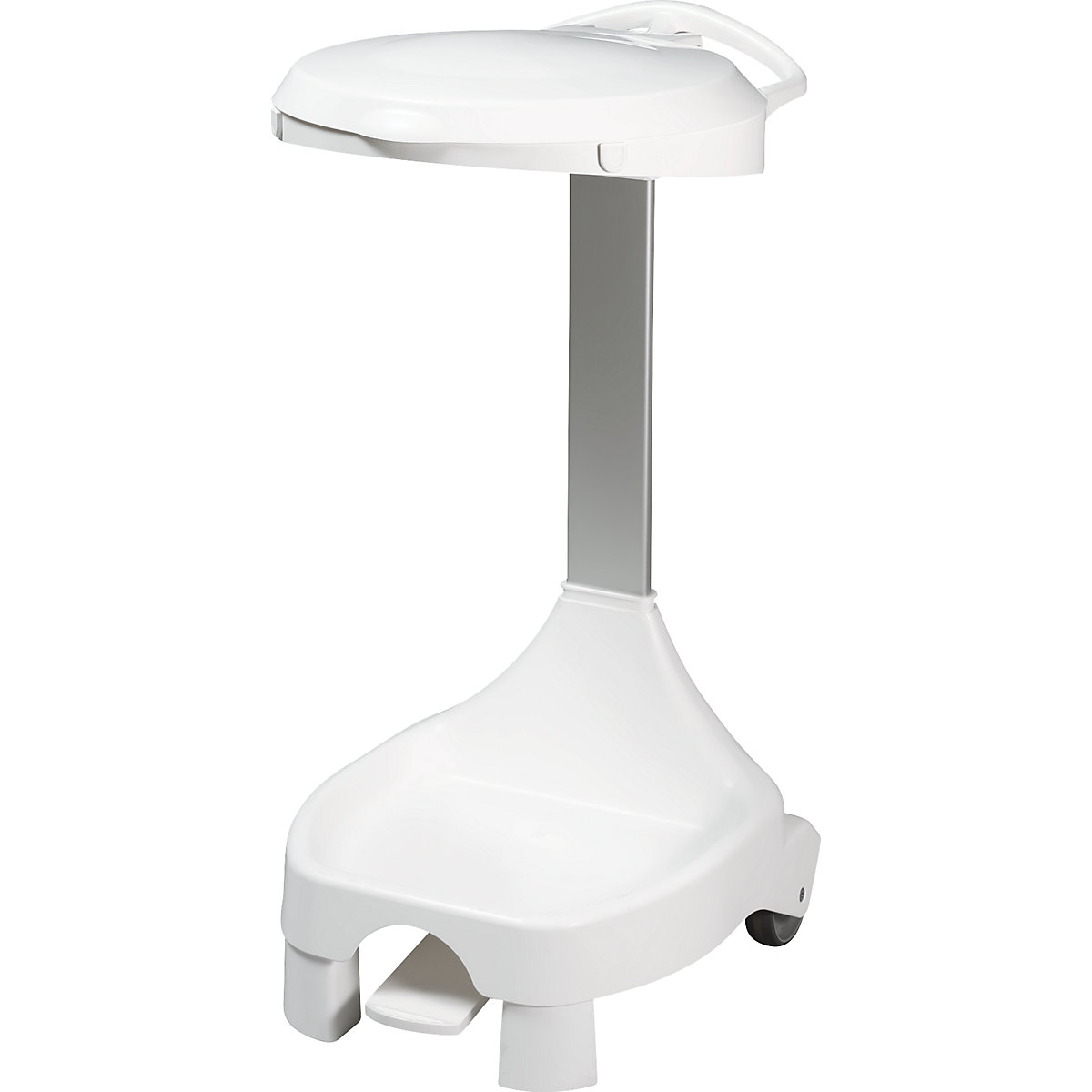 Soporte con pedal y ruedas para bolsas de basura