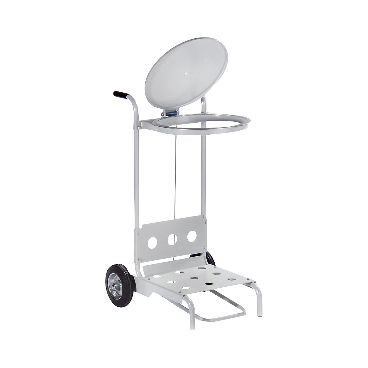 Soporte de acero con pedal para bolsas de basura, móvil – VAR (Imagen del producto 2)-1