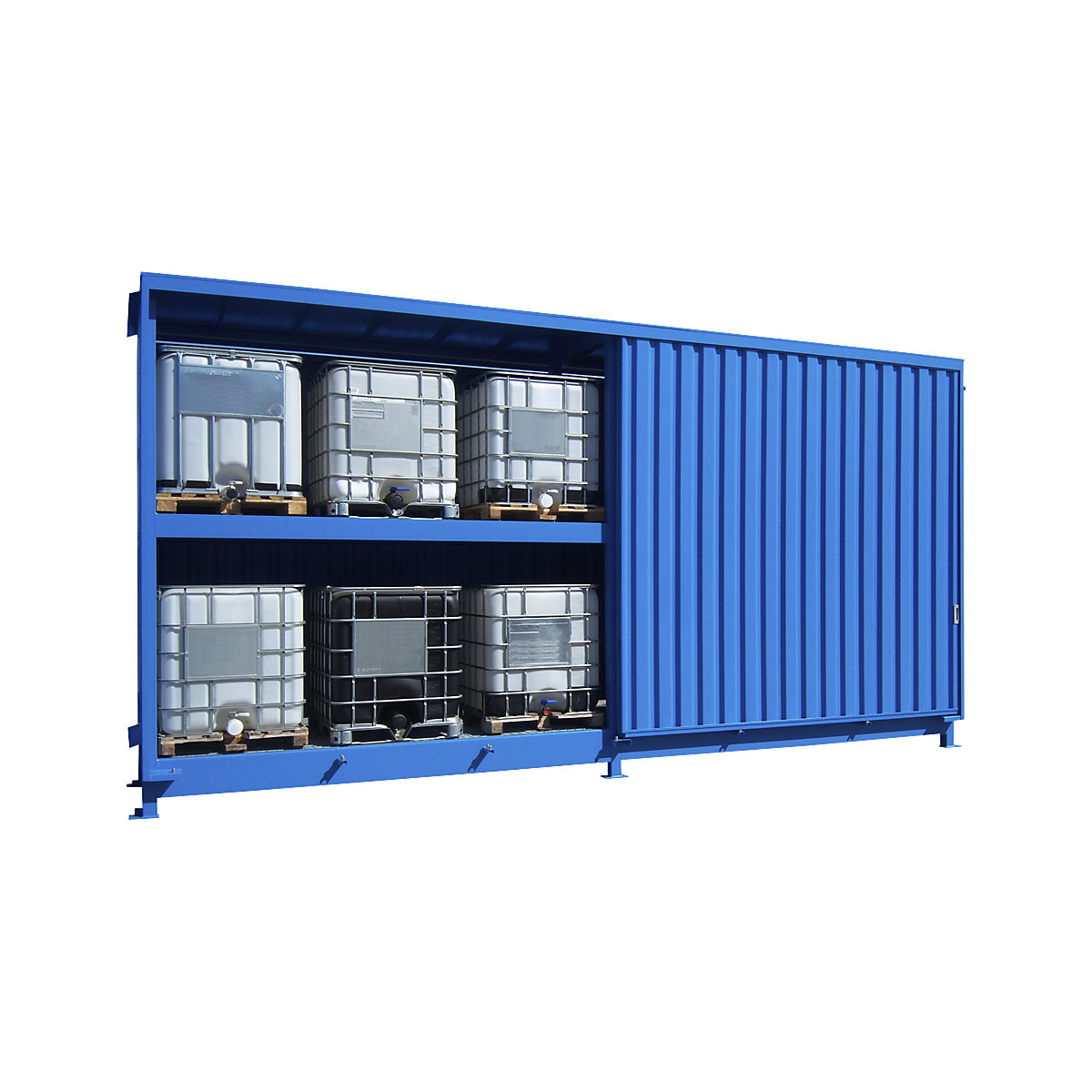 Container cu rafturi pentru substanțe periculoase, pentru depozitarea pasivă – LaCont