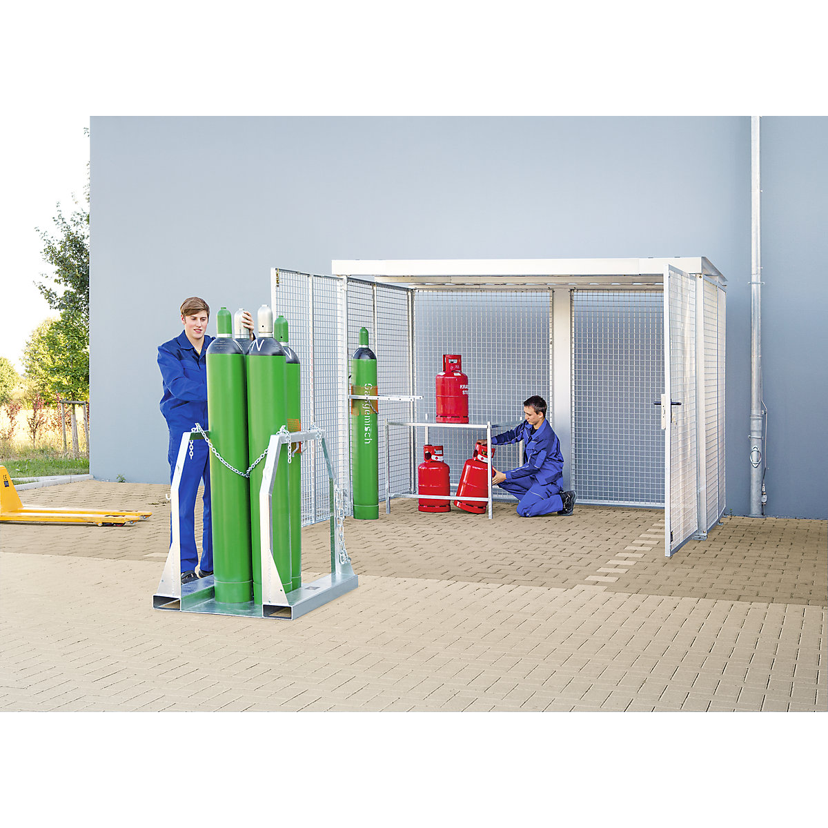 Container din grilaj pentru butelii de gaz – eurokraft pro (Imagine produs 2)-1