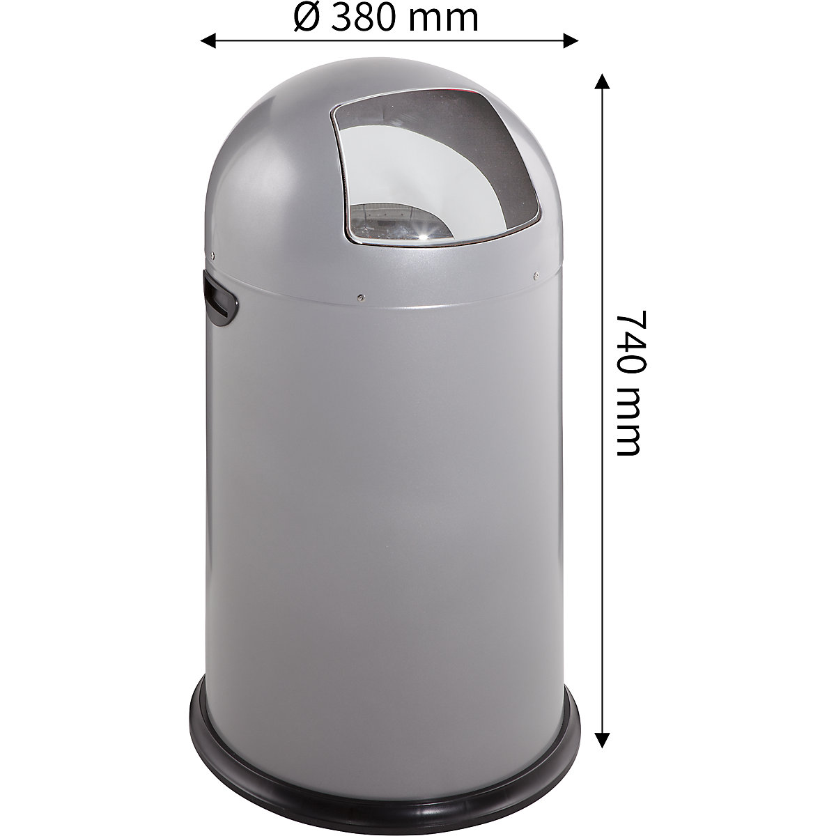 Coș de gunoi Push, oțel – VAR (Imagine produs 4)-3