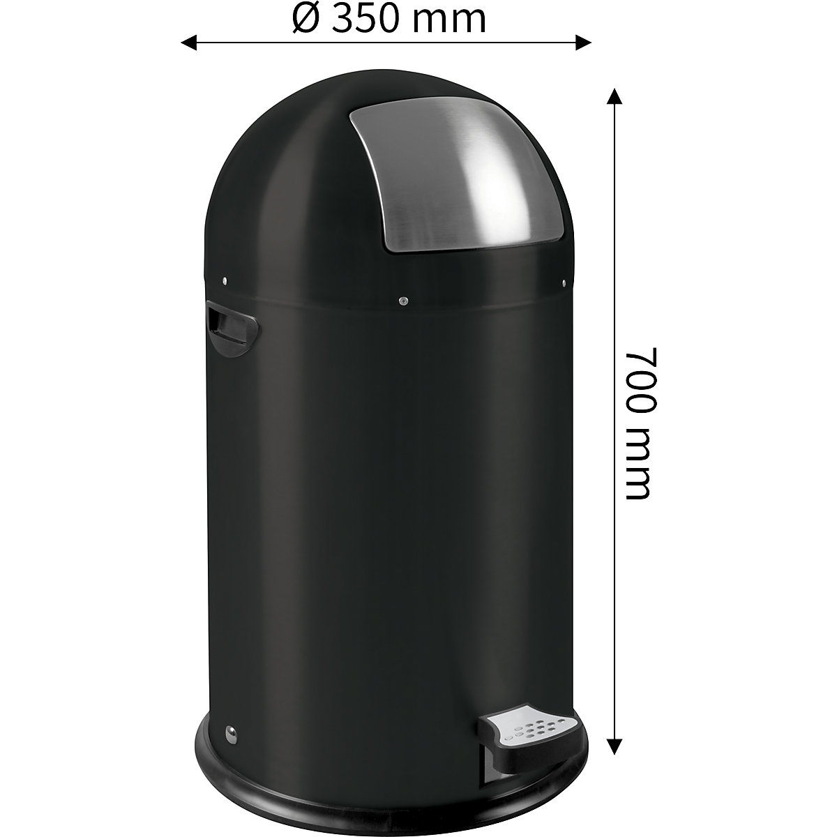 Coș de gunoi cu capac rabatabil și pedală – EKO (Imagine produs 5)-4