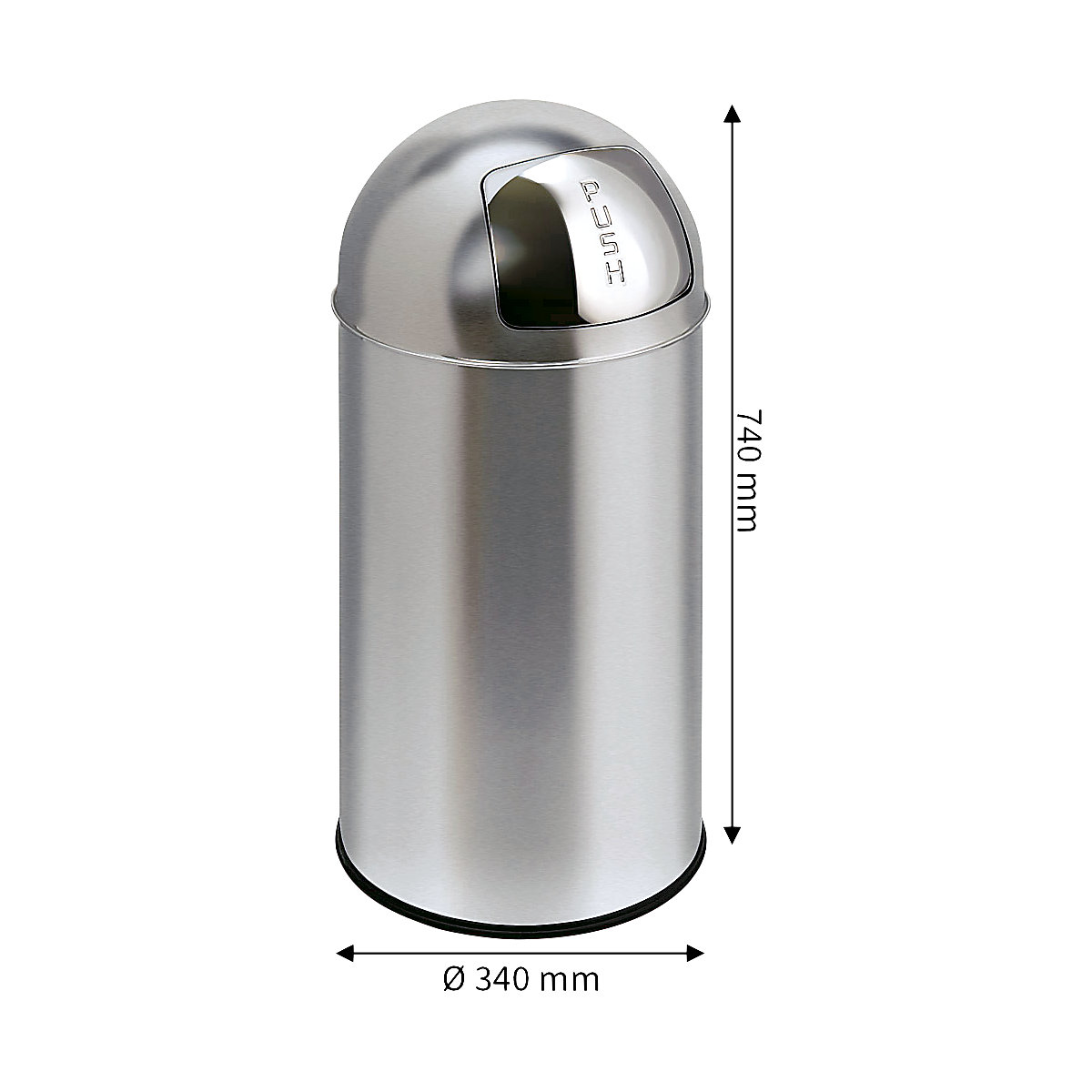 Coș de gunoi cu capac rabatabil, inox (Imagine produs 2)-1