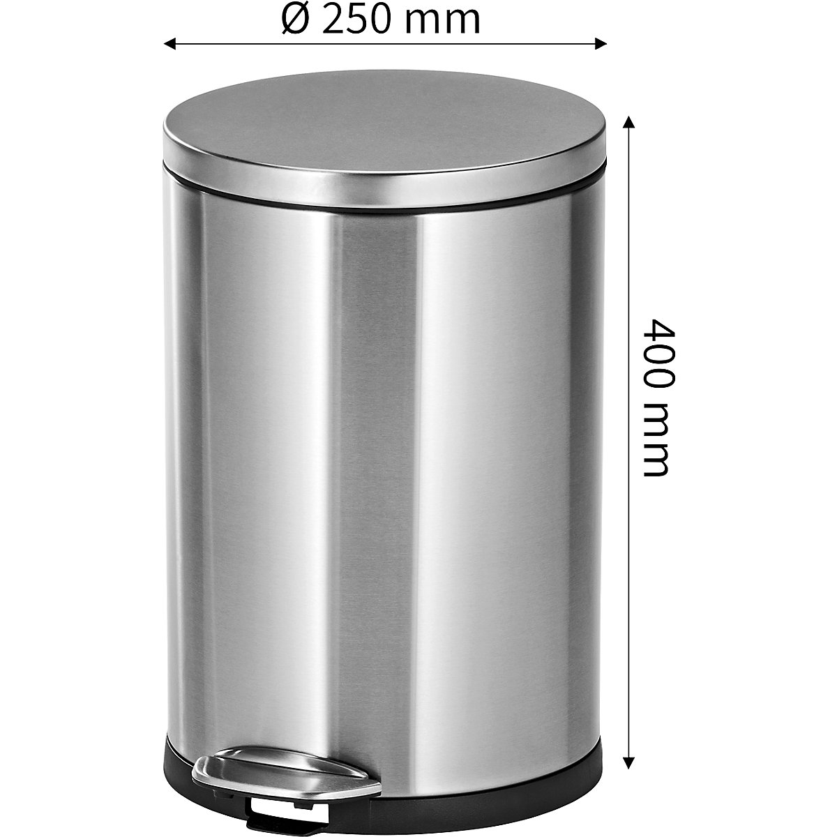 Coș de gunoi cu pedală, din inox, rotund – EKO (Imagine produs 2)-1