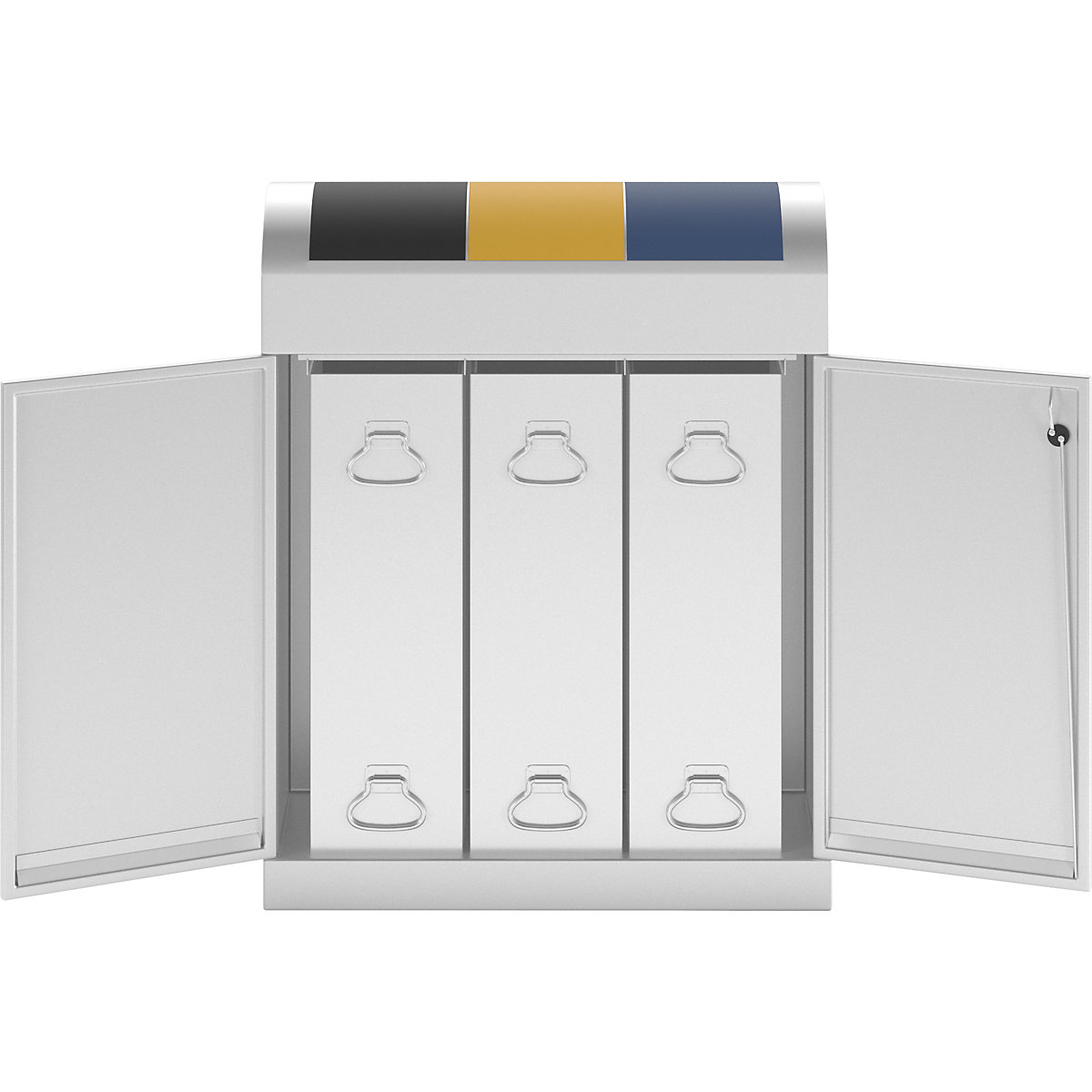 Dulap cu recipiente de colectare a deșeurilor reciclabile, compact (Imagine produs 6)-5