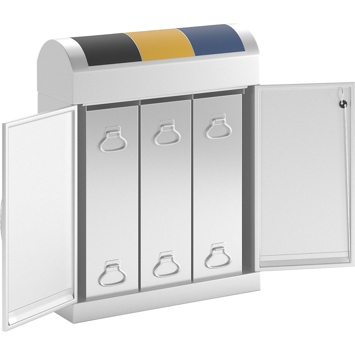 Dulap cu recipiente de colectare a deșeurilor reciclabile, compact (Imagine produs 4)-3