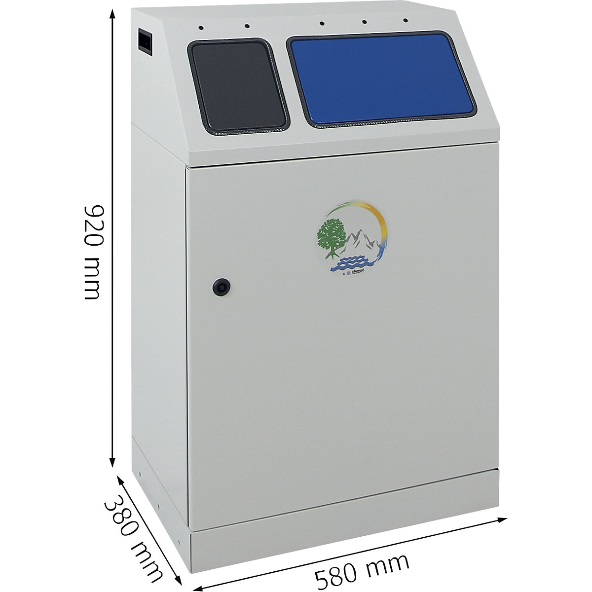 Recipient de colectare a deșeurilor reciclabile, oțel (Imagine produs 4)-3