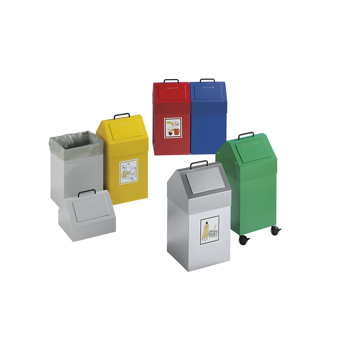 Recipient pentru materiale reciclabile, cu clapetă (Imagine produs 2)-1