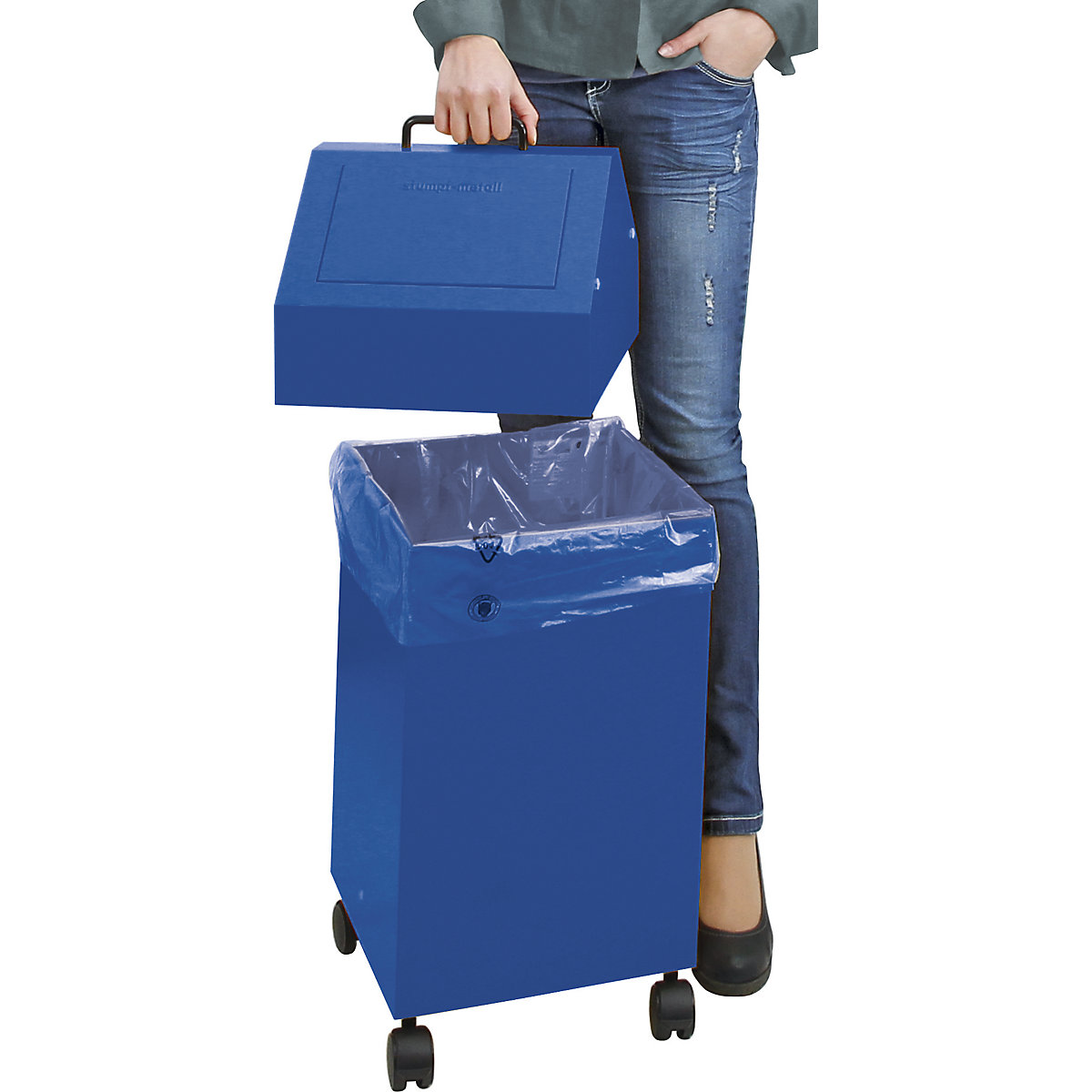 Recipient pentru materiale reciclabile, cu clapetă (Imagine produs 5)-4