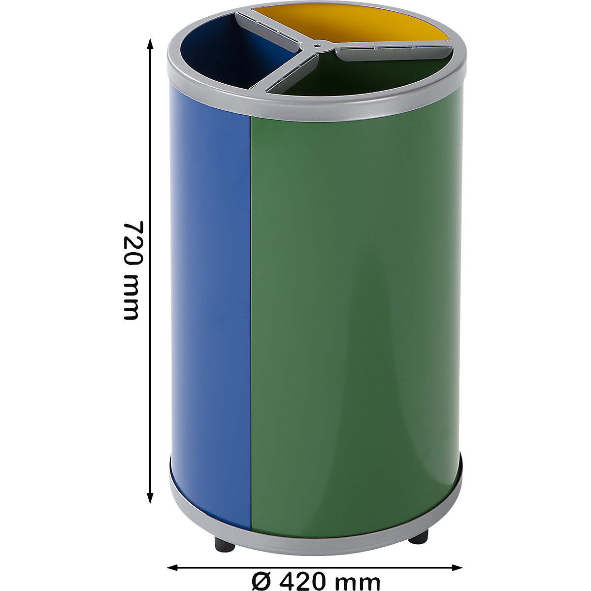 Recipient pentru sortarea deșeurilor reciclabile, rotund – VAR (Imagine produs 3)-2