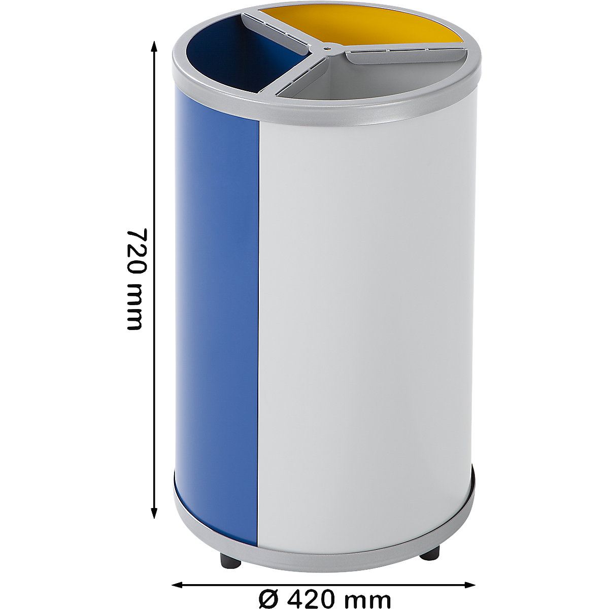 Recipient pentru sortarea deșeurilor reciclabile, rotund – VAR (Imagine produs 4)-3