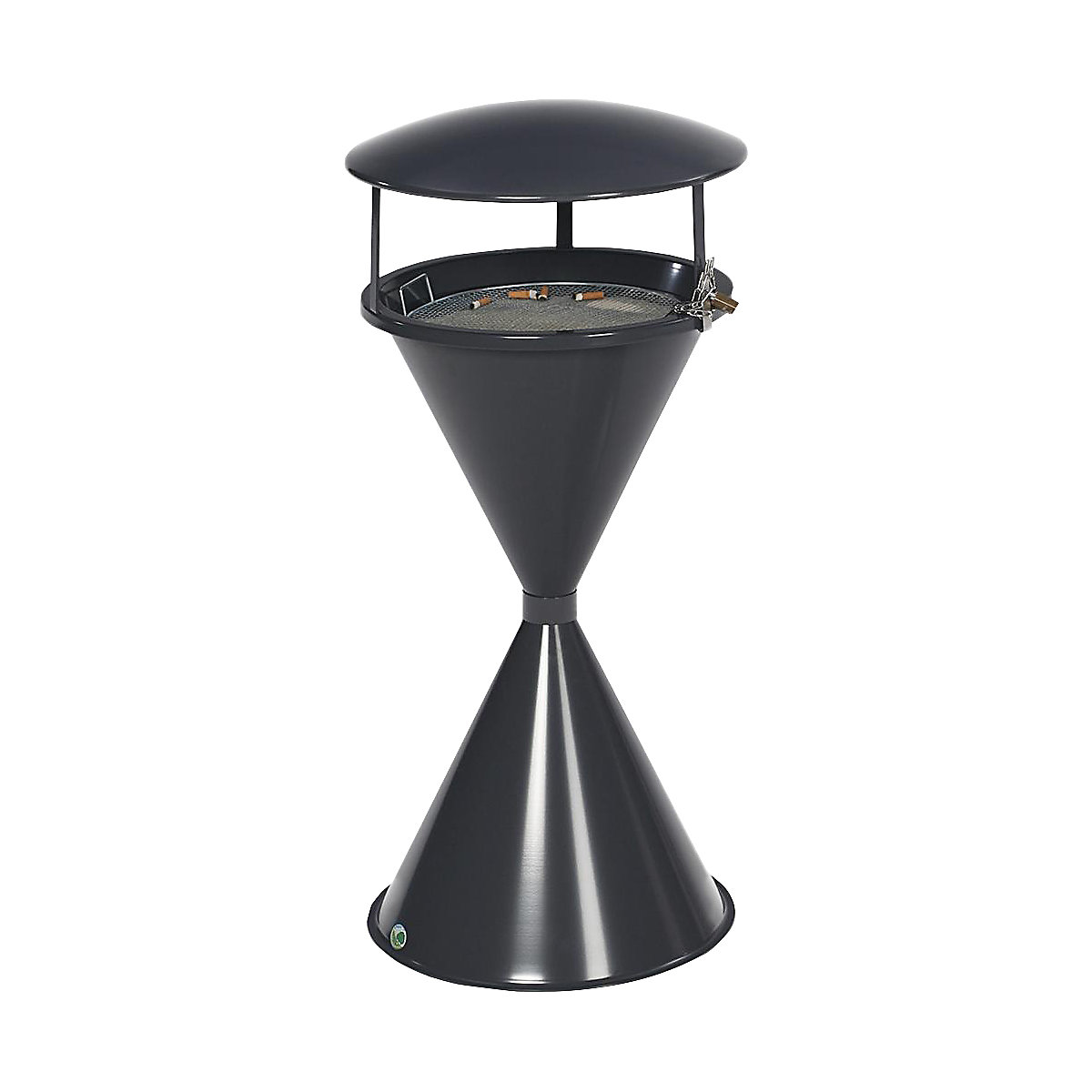 Scrumieră conică cu acoperiș și bază circulară – VAR (Imagine produs 2)-1