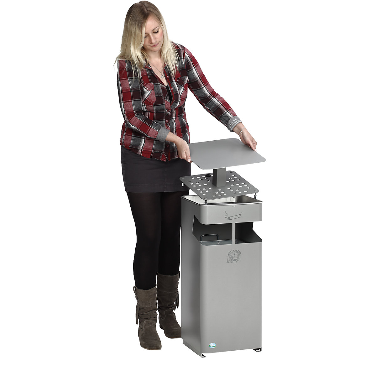 Colector de deșeuri/scrumieră, cu acoperiș – VAR (Imagine produs 2)-1