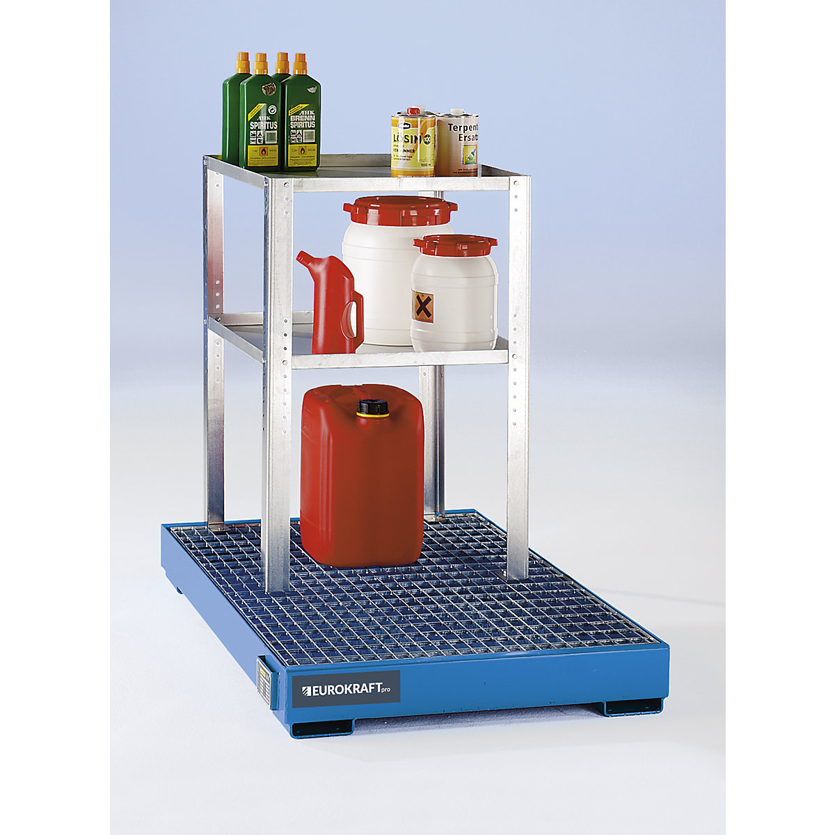 Estante para bidões e pequenos recipientes – eurokraft pro (Imagem do produto 2)-1
