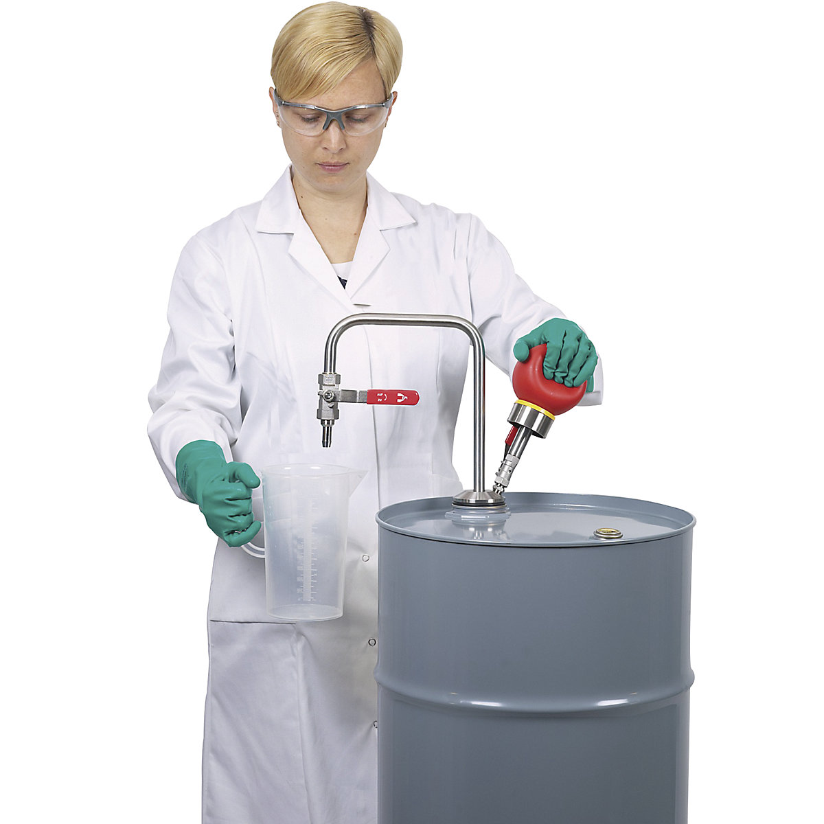 Bomba em aço inoxidável para solventes, funcionamento manual (Imagem do produto 18)-17