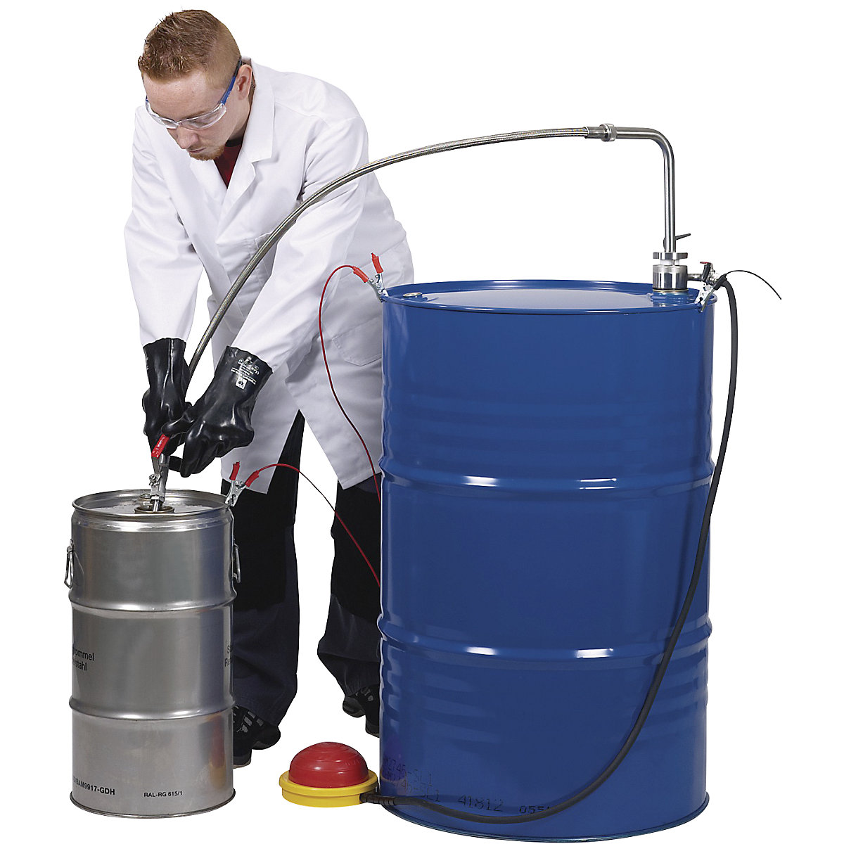 Bomba em aço inoxidável para solventes, funcionamento por pé (Imagem do produto 5)-4