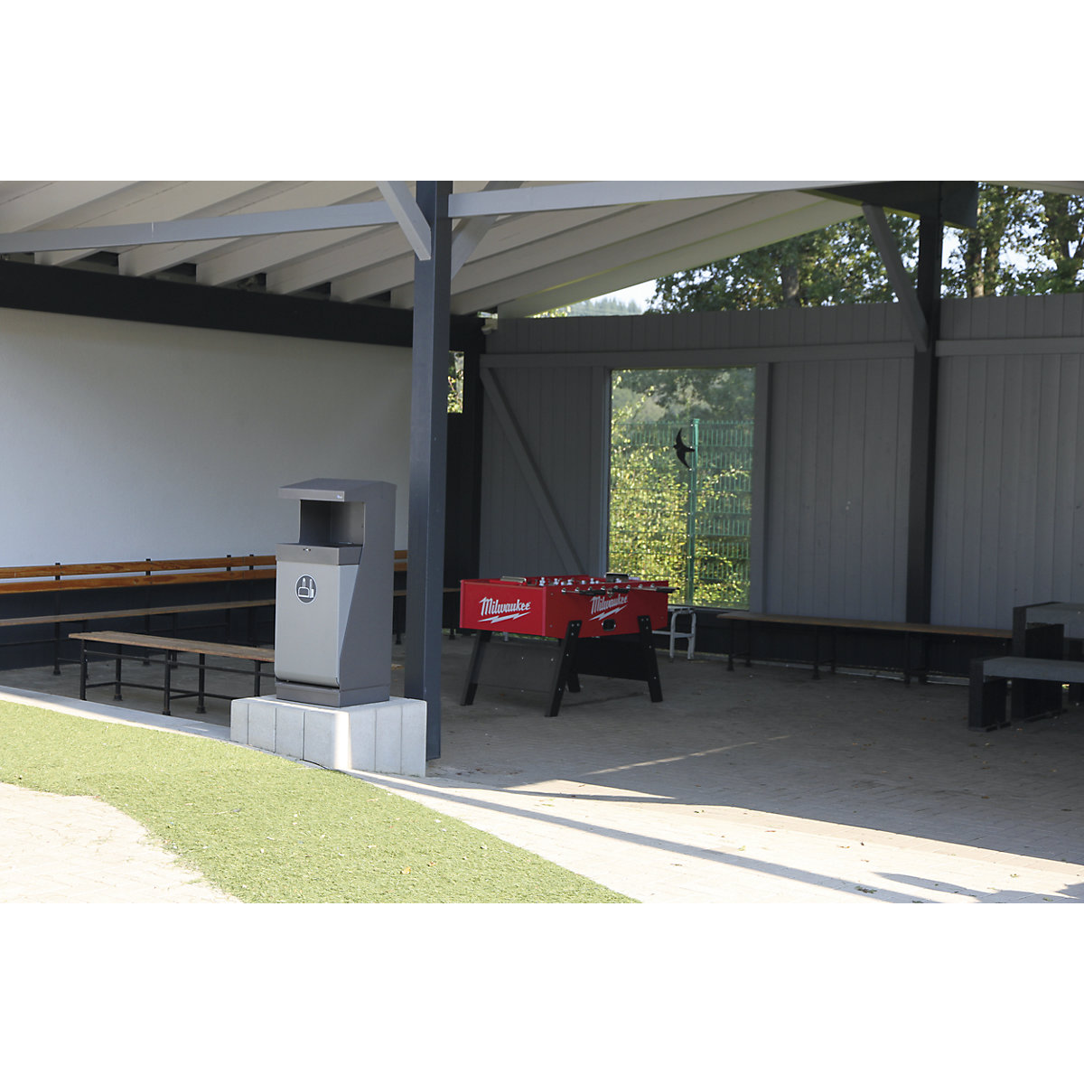 Coletor de resíduos para o exterior, aço (Imagem do produto 4)-3