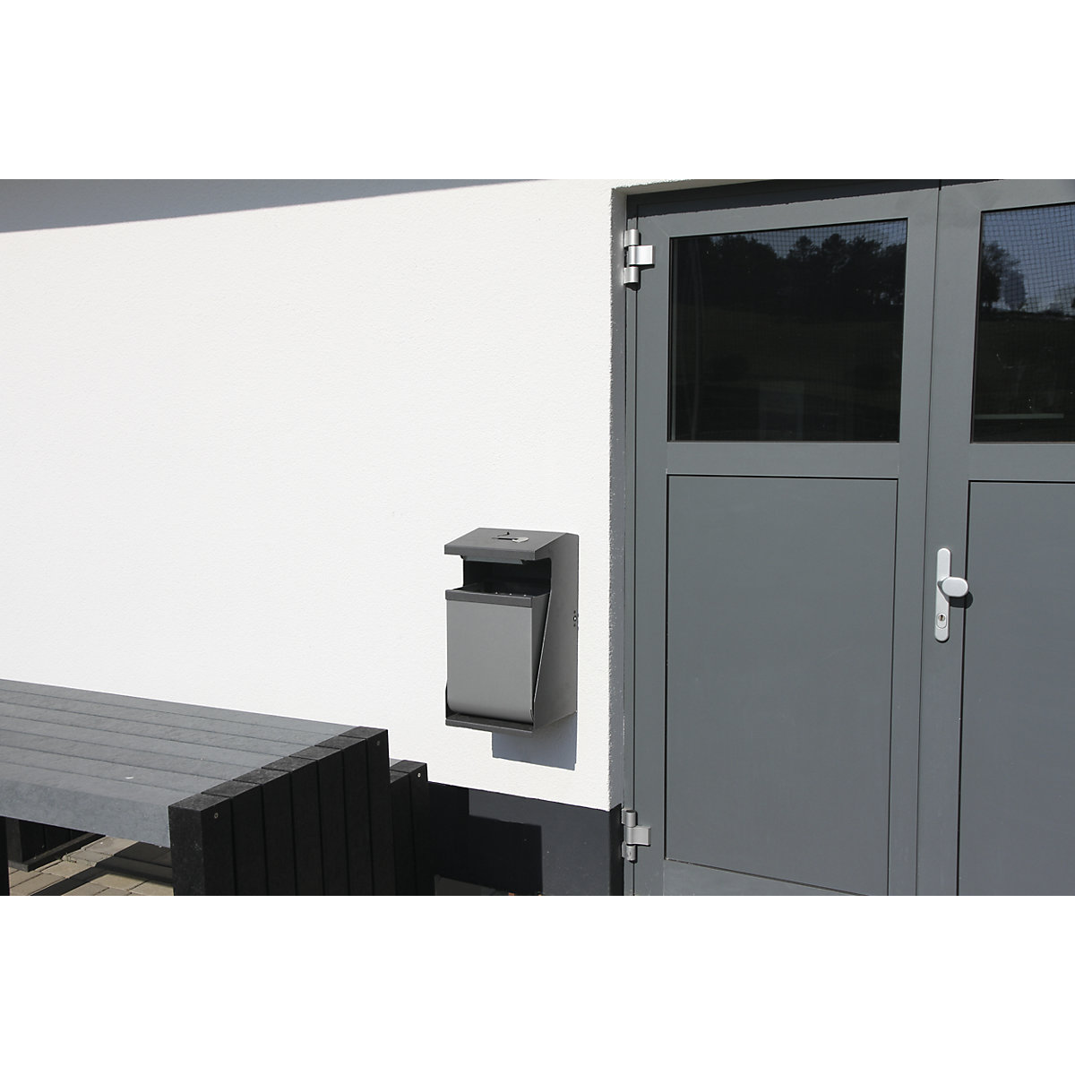 Coletor de resíduos para o exterior, aço (Imagem do produto 2)-1