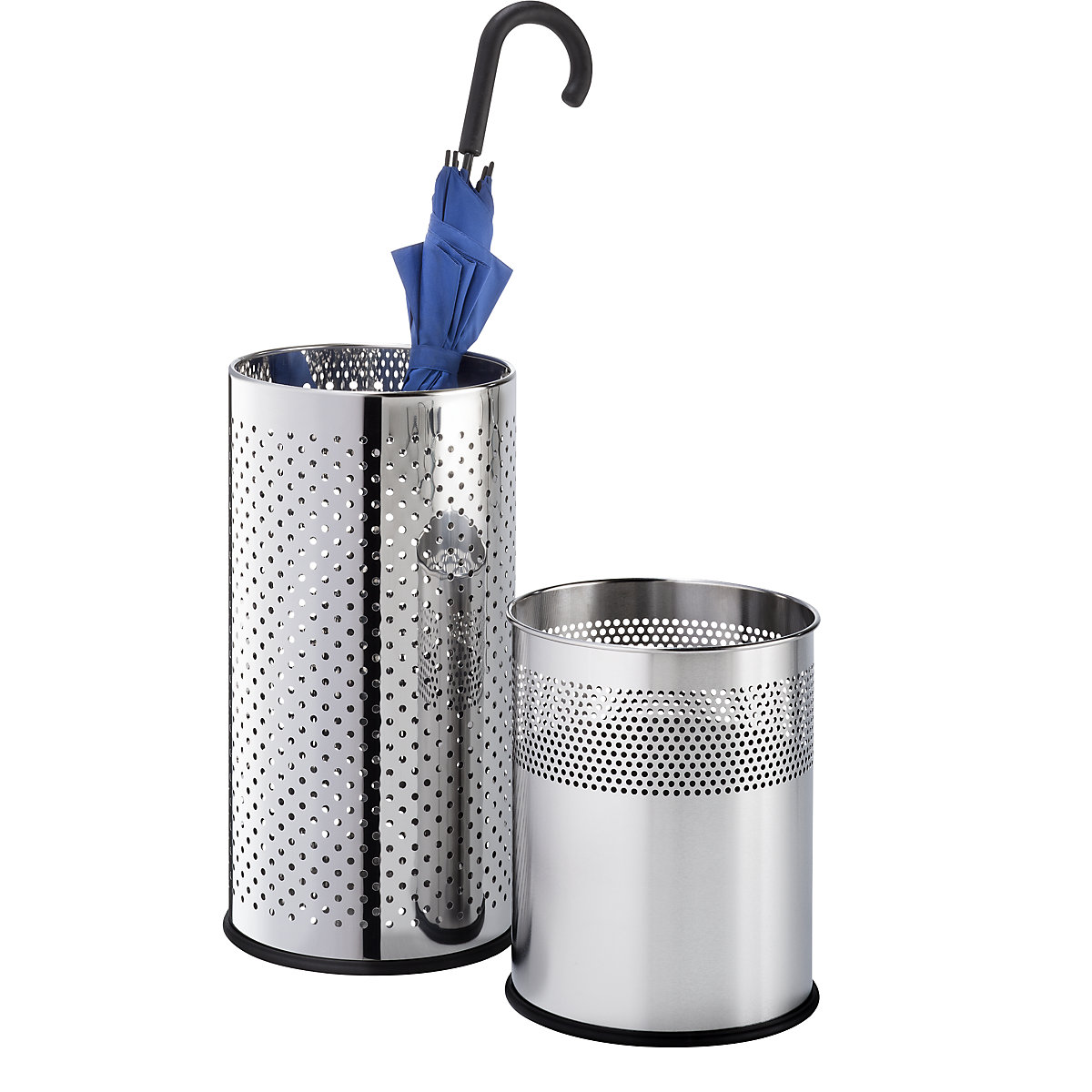 Cesto de papéis, aço inoxidável, efeito perfurado – helit (Imagem do produto 2)-1