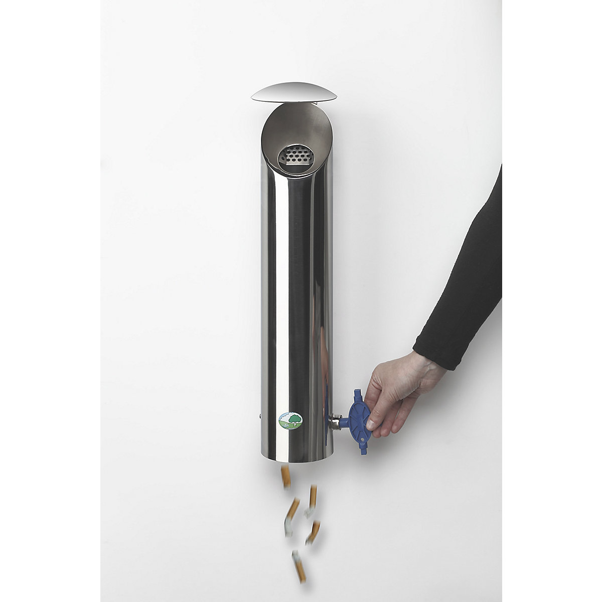 Cinzeiro de parede em aço inoxidável, com fechadura – VAR (Imagem do produto 2)-1