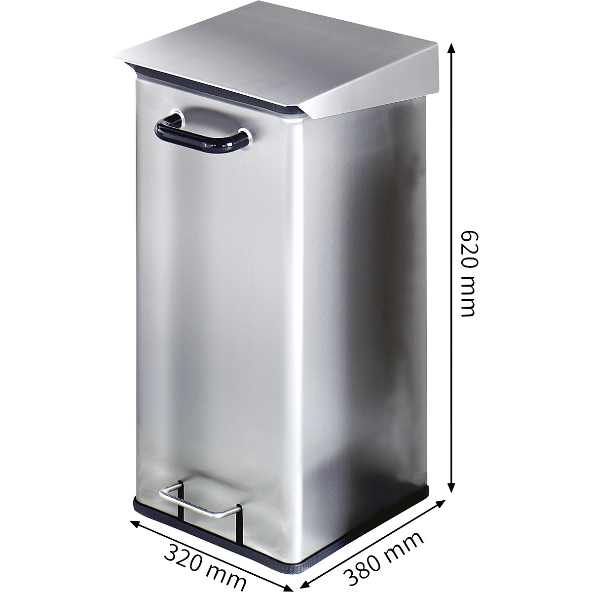 Balde do lixo com pedal, aço inoxidável (Imagem do produto 3)-2