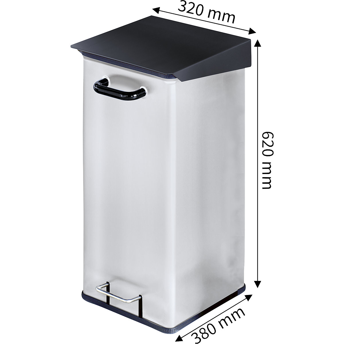 Balde do lixo com pedal, aço (Imagem do produto 2)-1