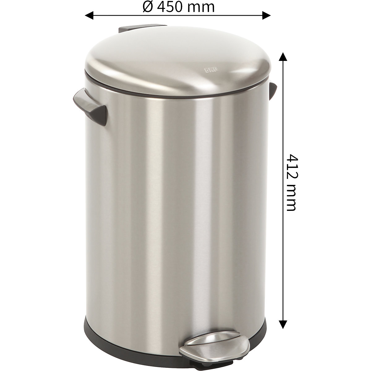 Coletor de lixo com pedal, aço inoxidável – EKO (Imagem do produto 4)-3