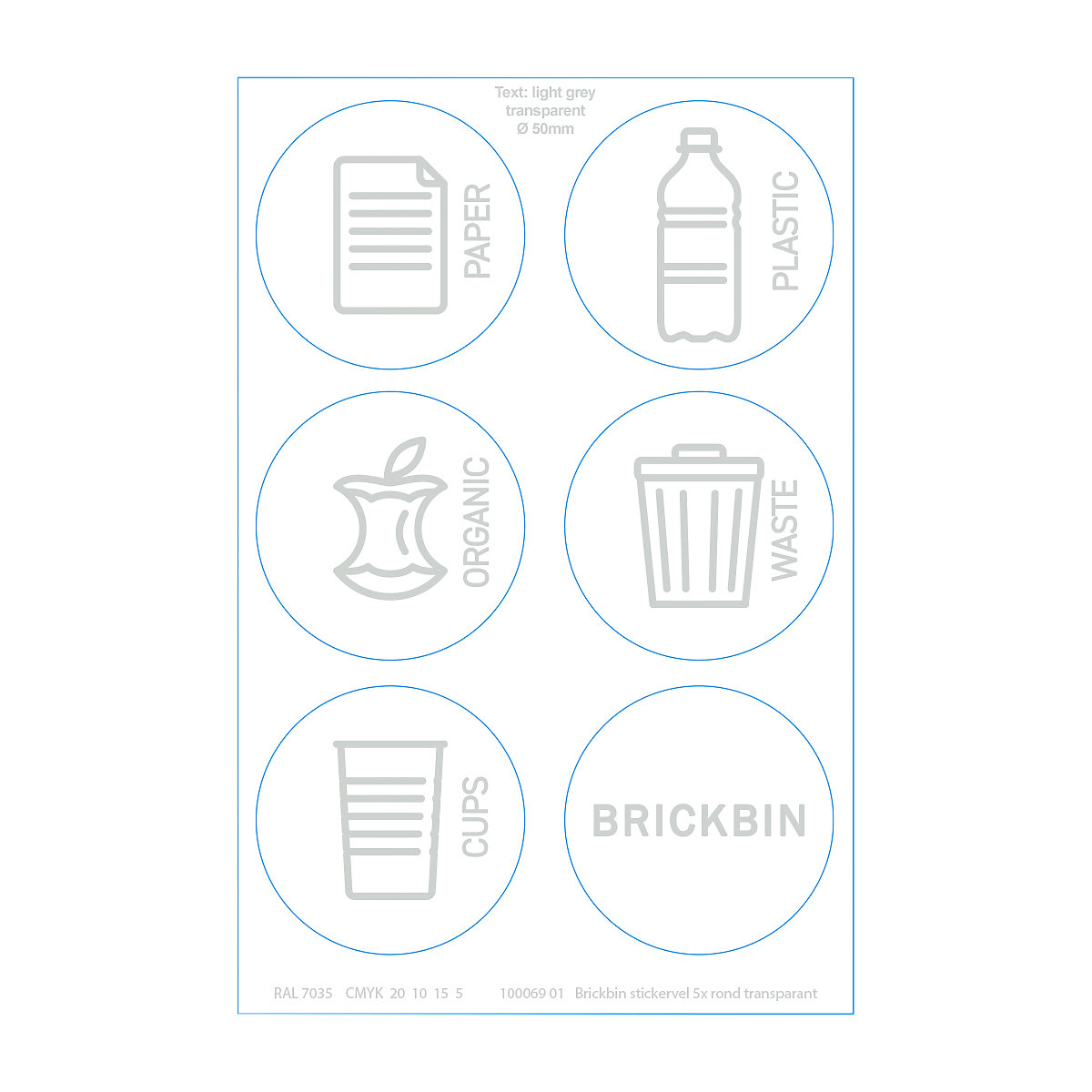 Coletor de materiais recicláveis BrickBin com tampa (Imagem do produto 3)-2