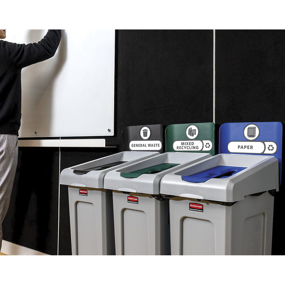 Estação de reciclagem de materiais recicláveis SLIM JIM® – Rubbermaid (Imagem do produto 12)-11