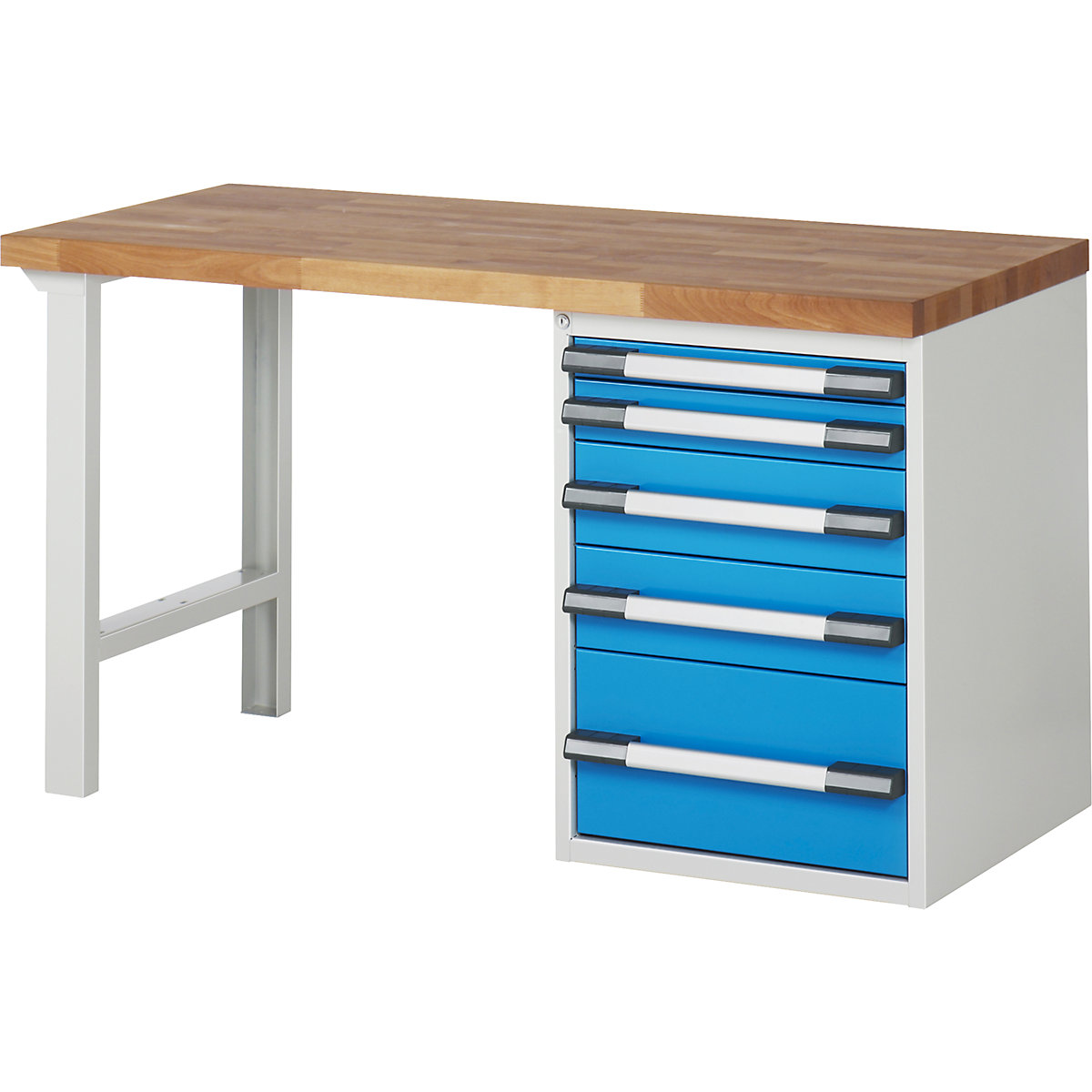 Banc de lucru, sistem modular Serie 7 – eurokraft pro, 5 sertare, lăț. x ad. 1500 x 700 mm-1