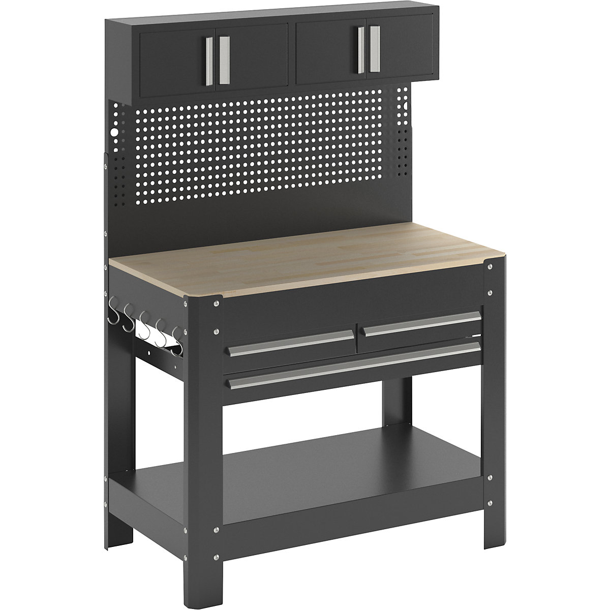 Banc de lucru cu panou posterior perforat