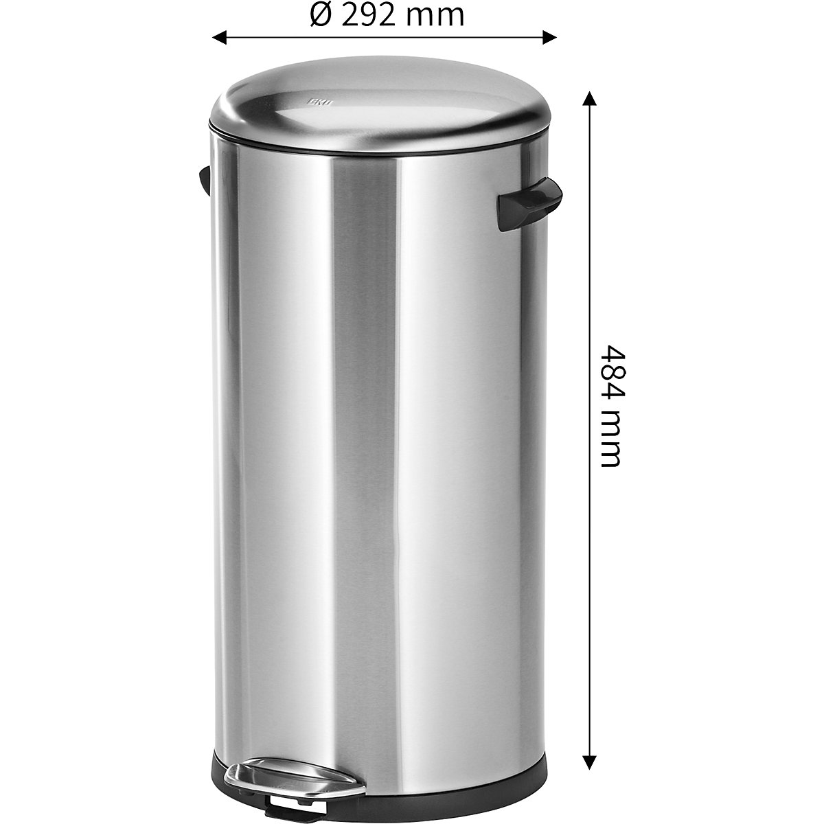 Pedaalafvalemmer van roestvast staal, rond – EKO (Productafbeelding 4)-3