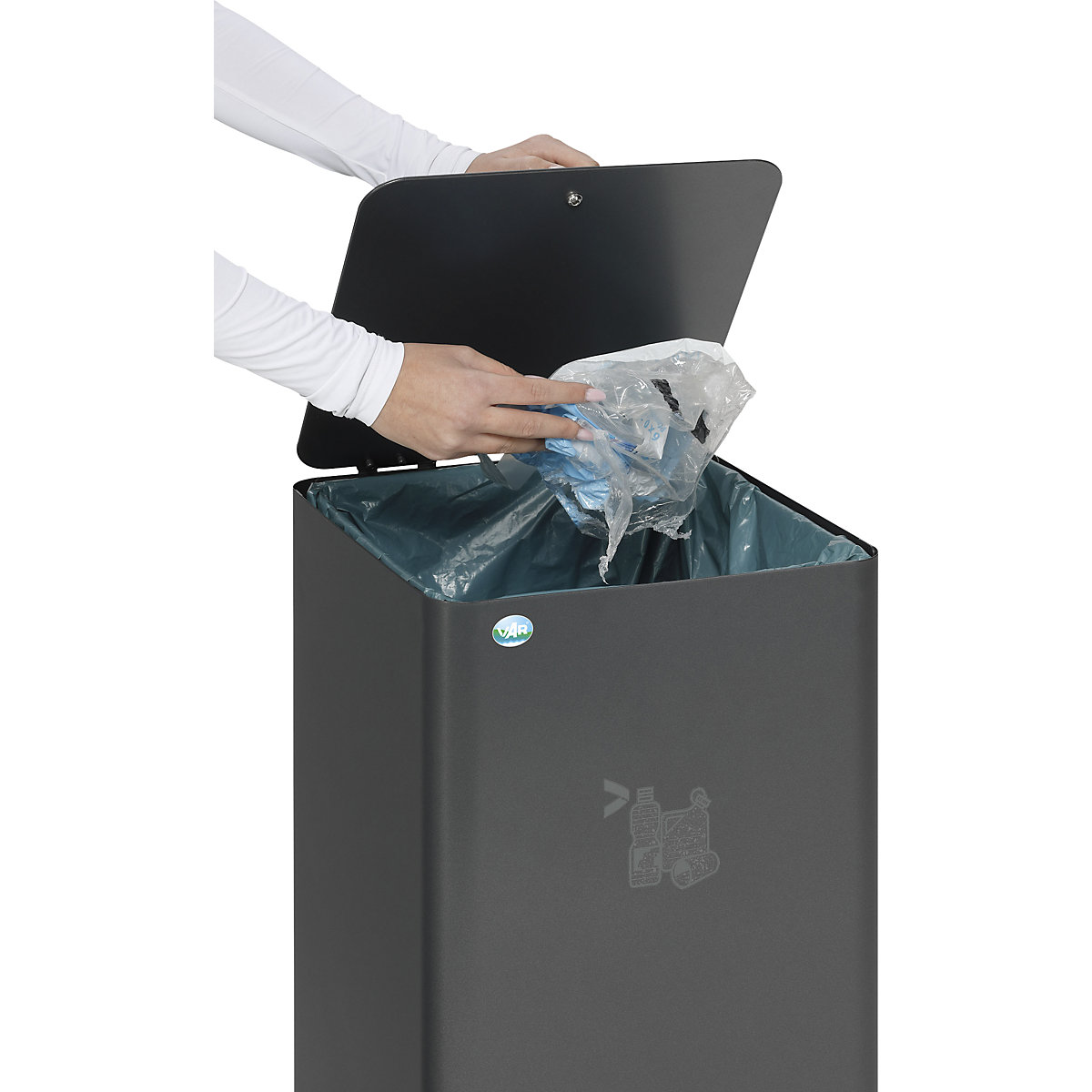 Recyclingbak Quadro met klapdeksel (Productafbeelding 3)-2