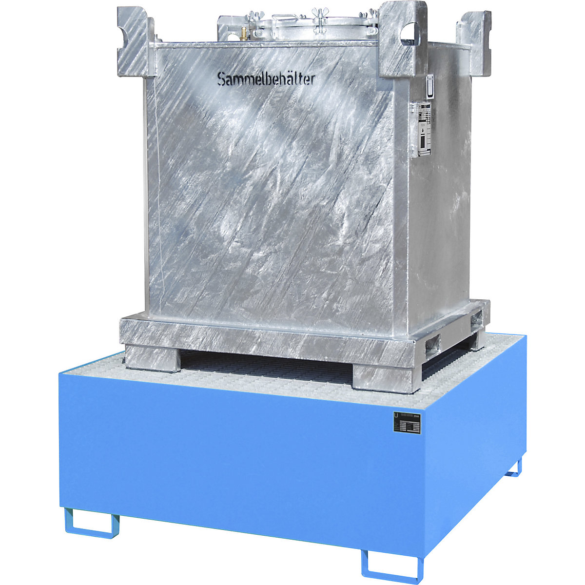 Stalen opvangbak voor tankcontainers IBC/KTC – eurokraft pro (Productafbeelding 3)-2