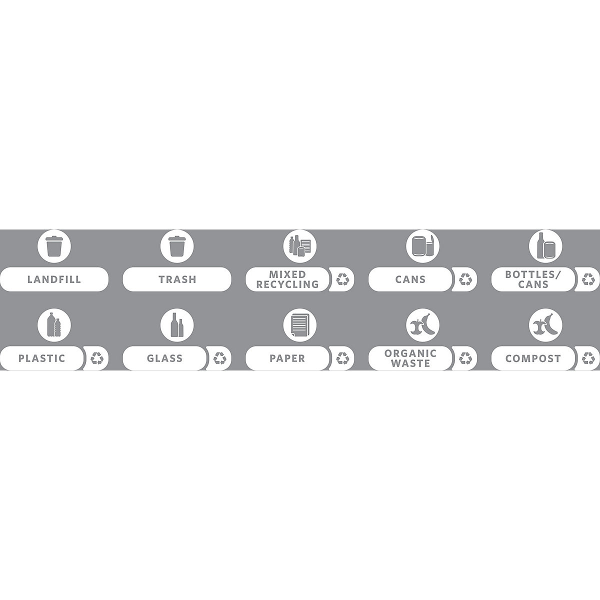 Stickerset afvalverwijdering &ndash; Rubbermaid